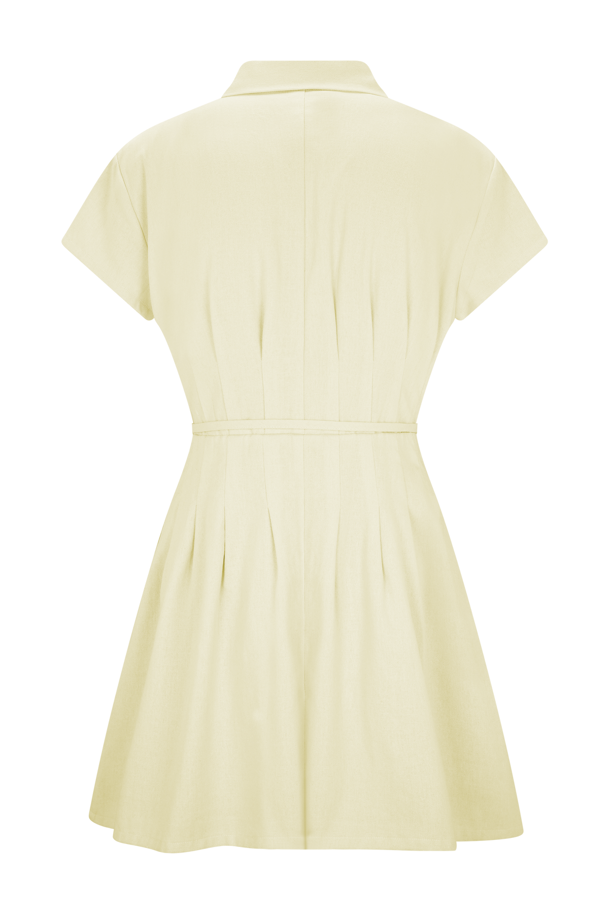 Aysha Buttoned Linen Mini Dress - Lemon #7