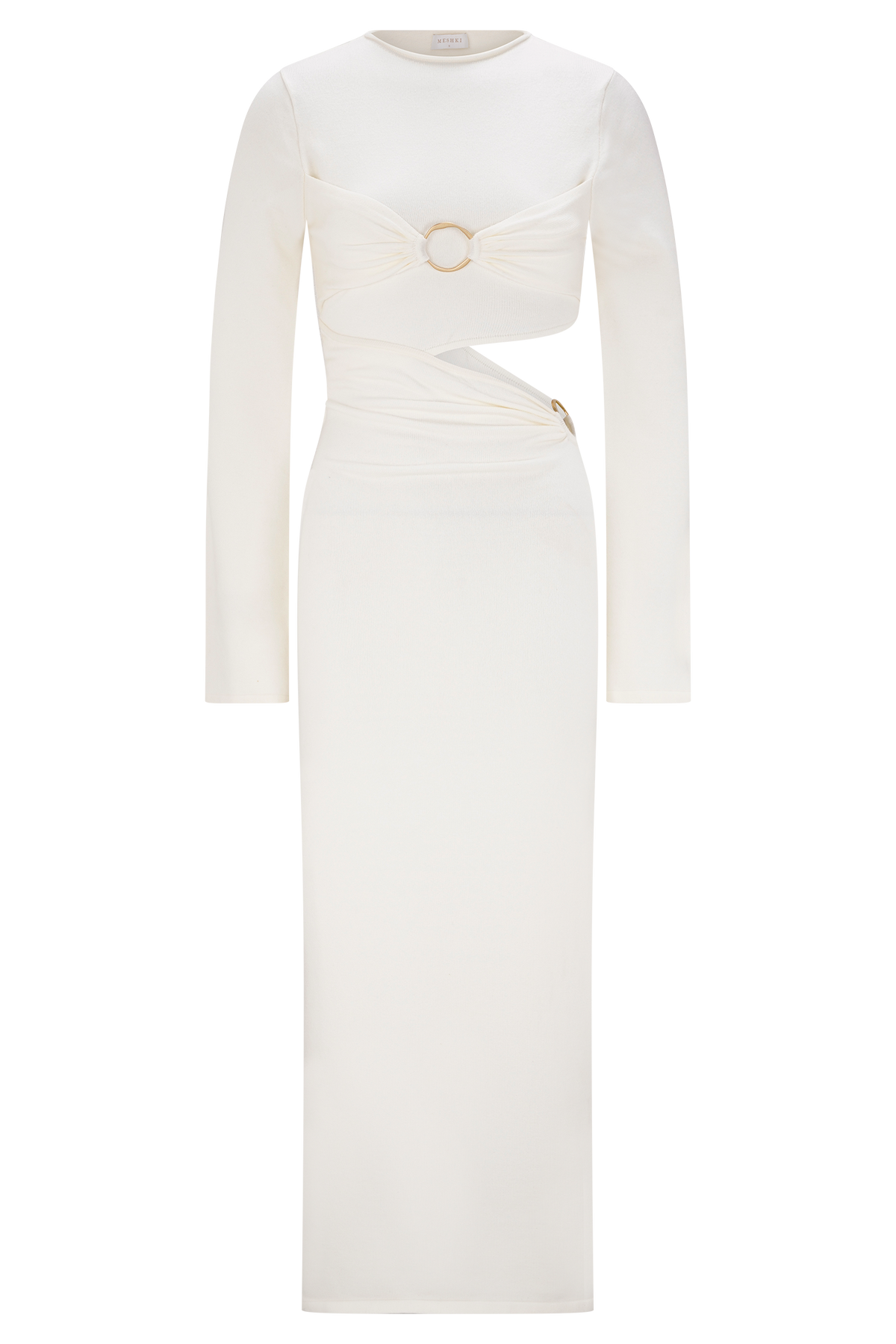 Azariah Long Sleeve Knit Midi Dress - Ivory