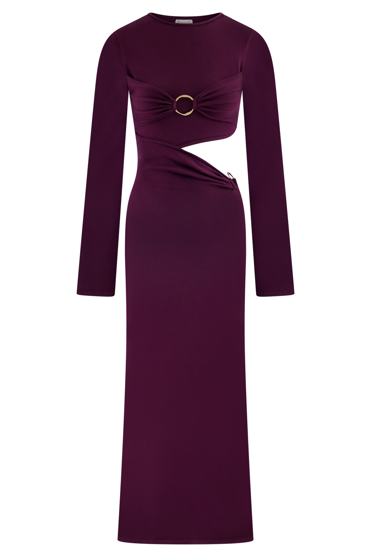 Azariah Long Sleeve Knit Midi Dress - Plum #7