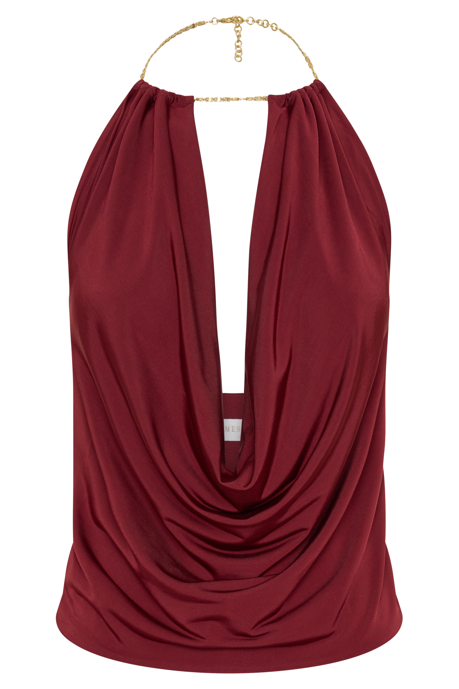 Banks Halter Neck Top With Hardware - Wine #9