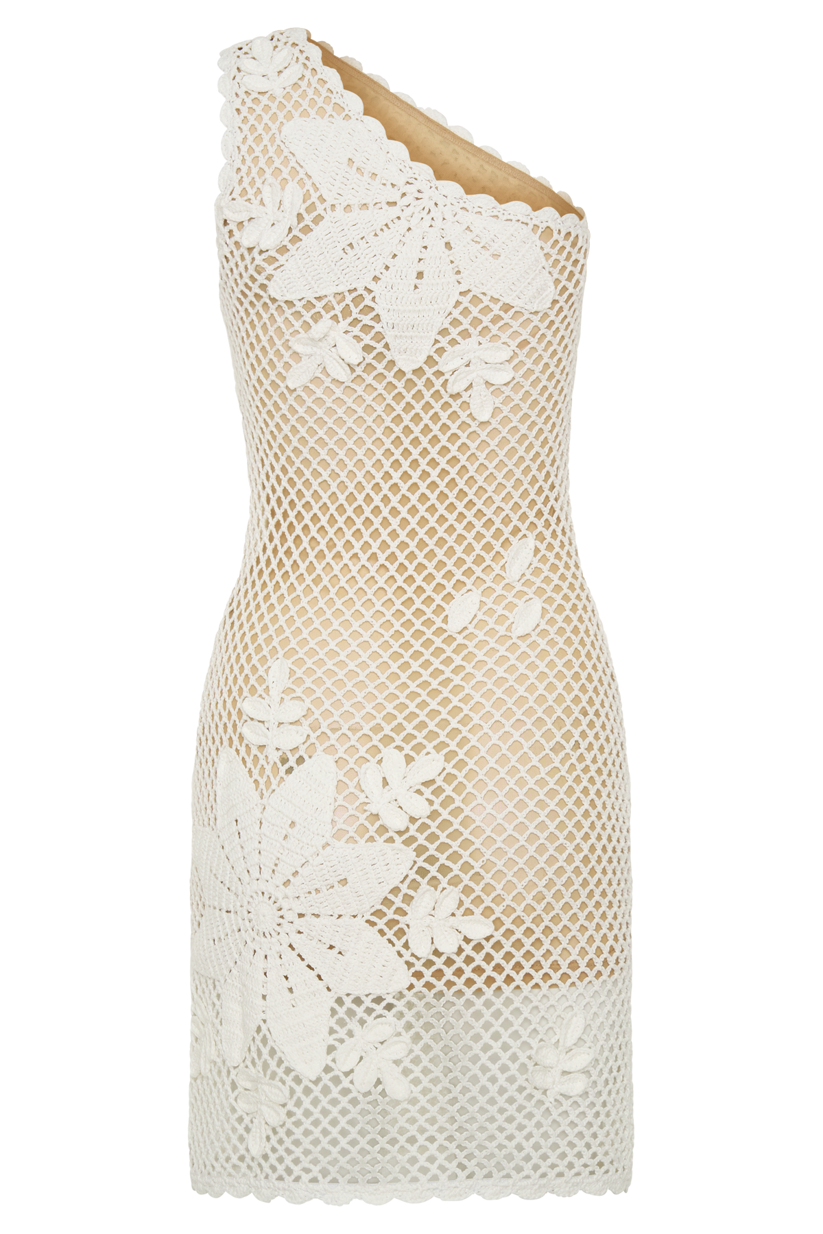 Barker Hand Crochet Knit Mini Dress - White #7