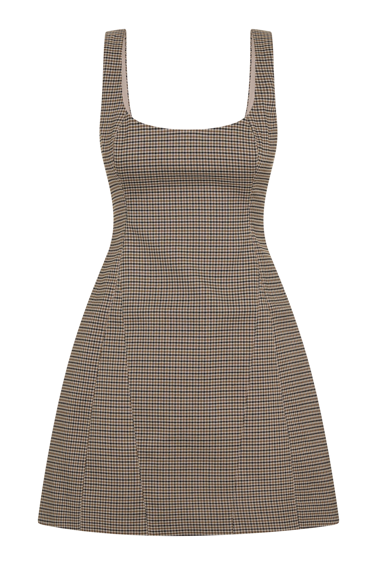 Beth Mini Dress - Tan Check #9