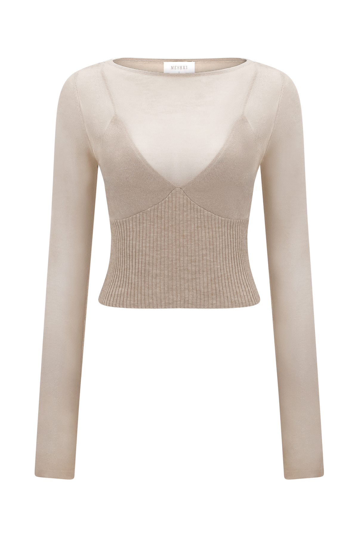Brionee Silk Blend Knit Top - Sand