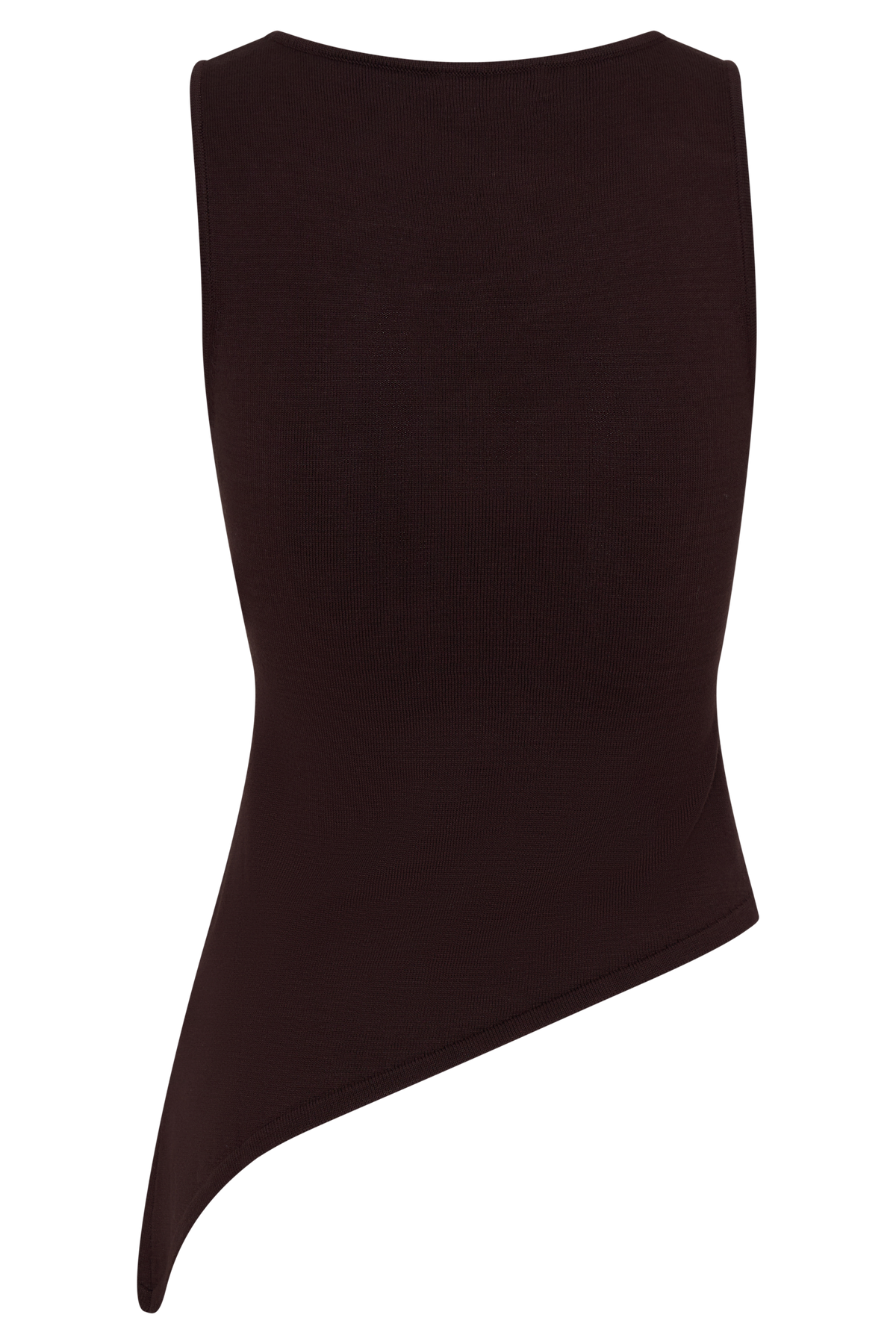 Brock Asymmetrical Neckline Knit Top - Dark Chocolate #7