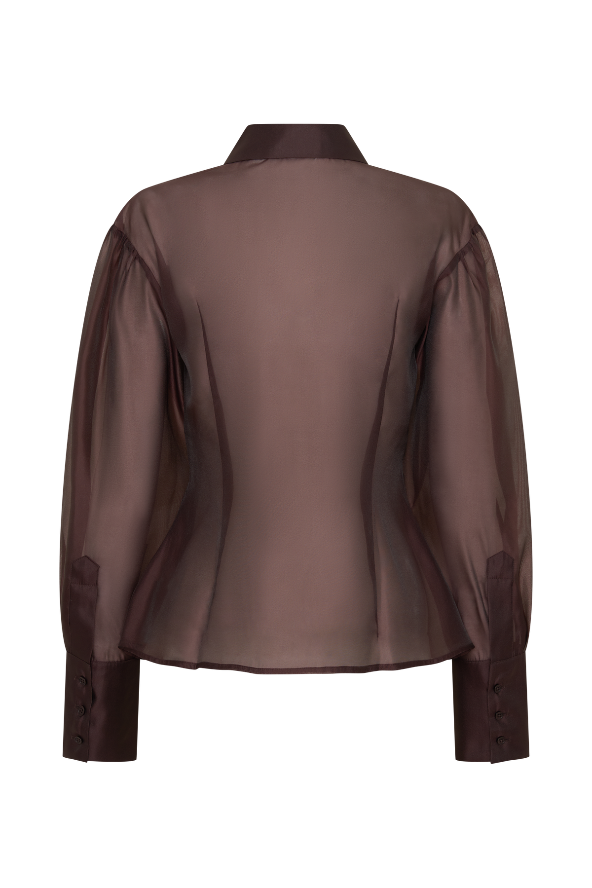 Charlotte Organza Sheer Shirt - Dark Chocolate #7