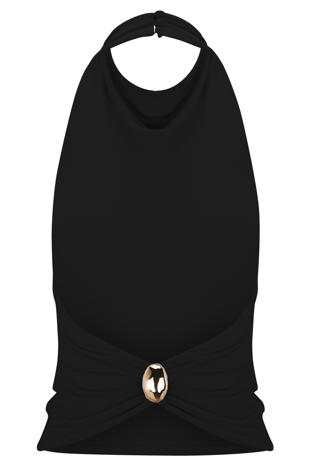 Calandra Slinky Halter Top With Hardware - Black #9