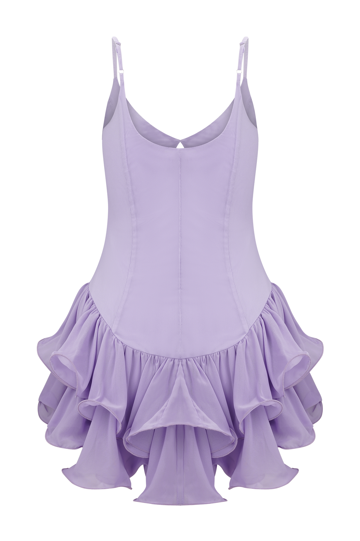 Calantha Ruffle Mesh Mini Dress - Lilac