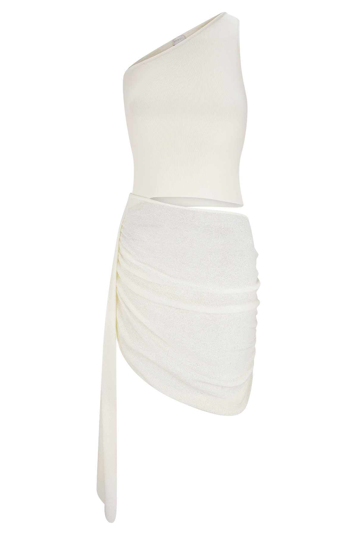 Cali Drape Skirt Knit Mini Dress - Ivory #9