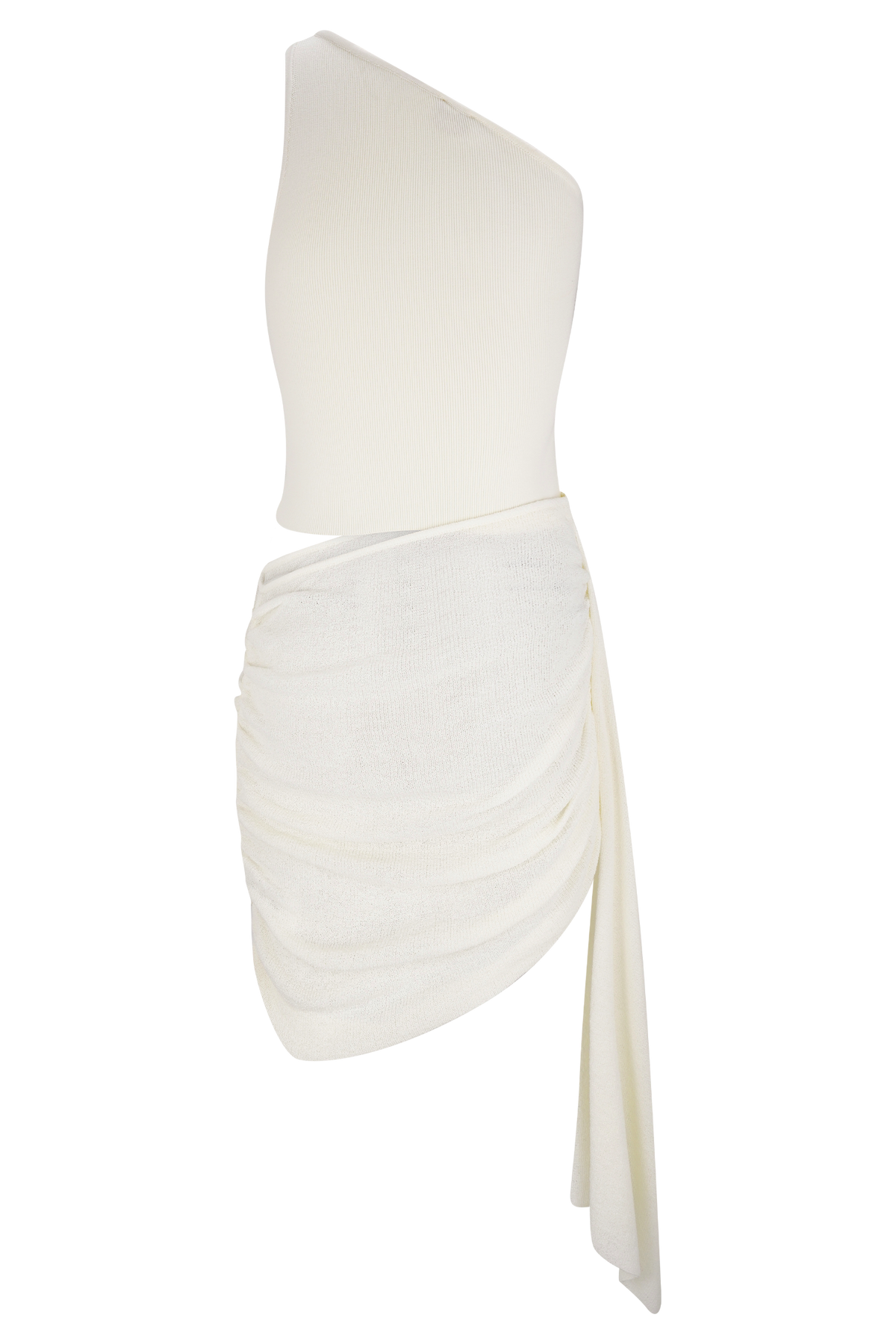 Cali Drape Skirt Knit Mini Dress - Ivory #8