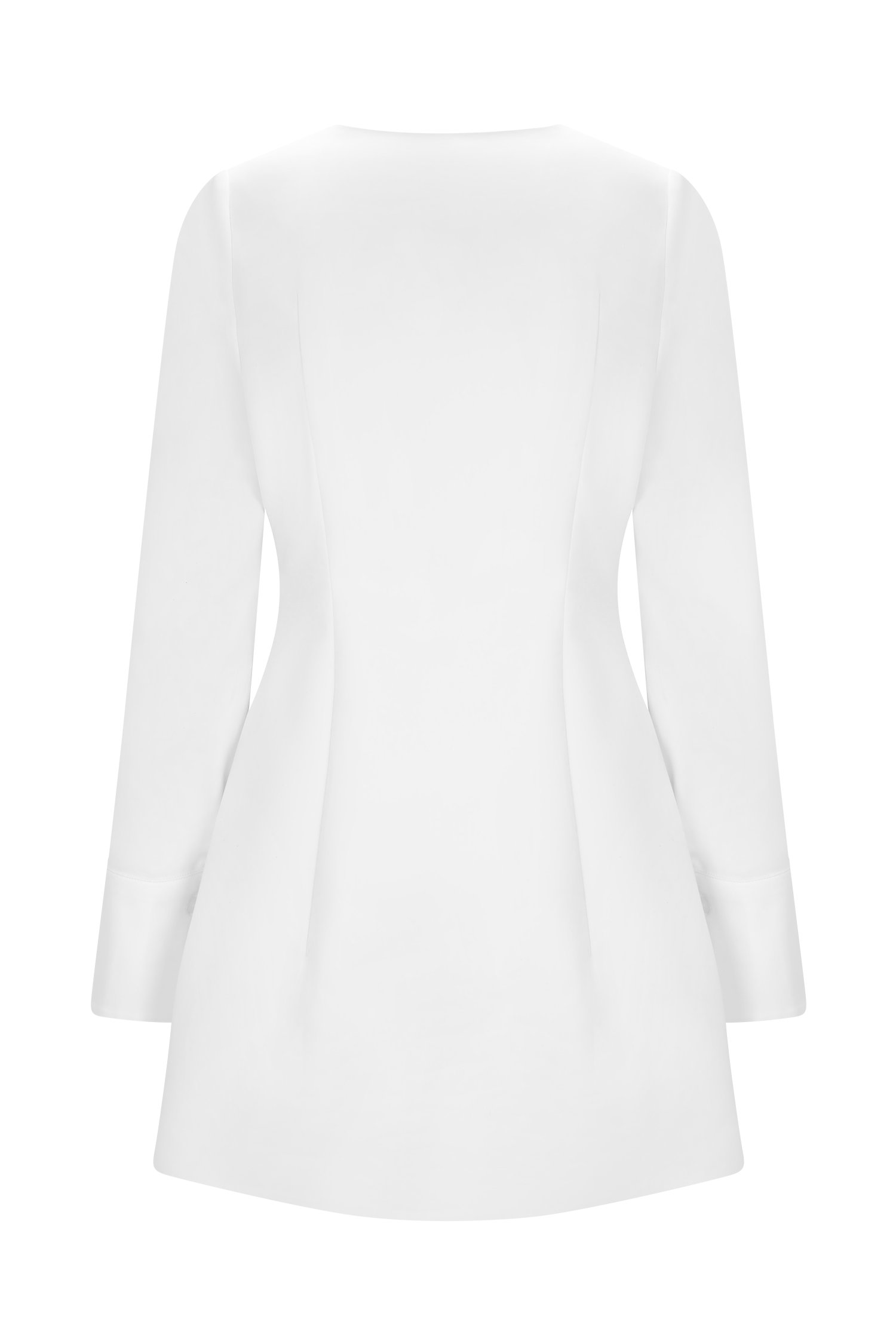 Carina Peplum Cotton Shirt Dress - White #6