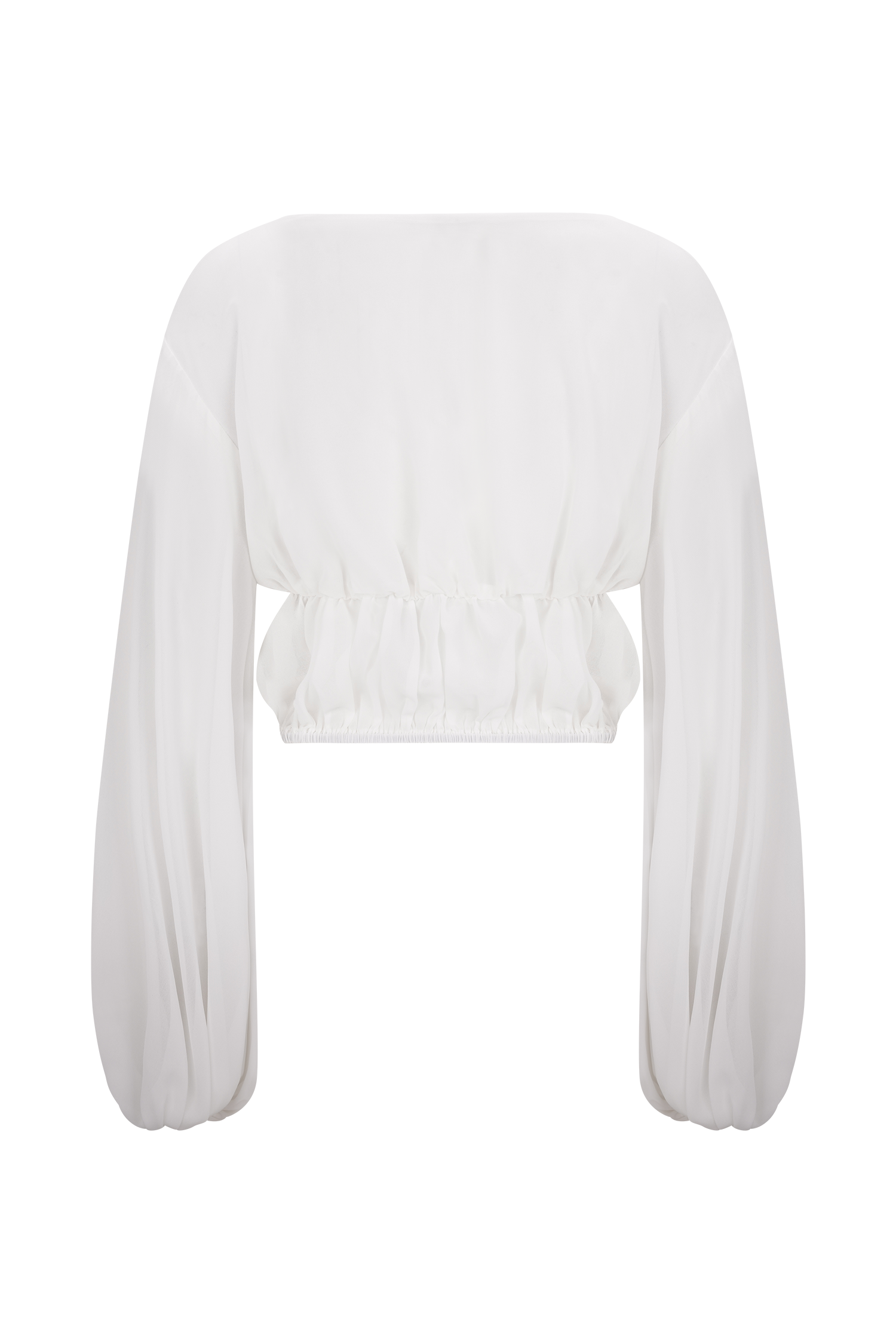 Carlie Chiffon Cross Tie Top - Ivory #9