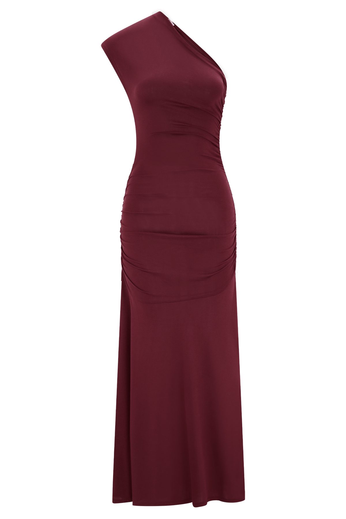 Chloe Peached Jersey One Shoulder Midi Dress - Mahogany #8