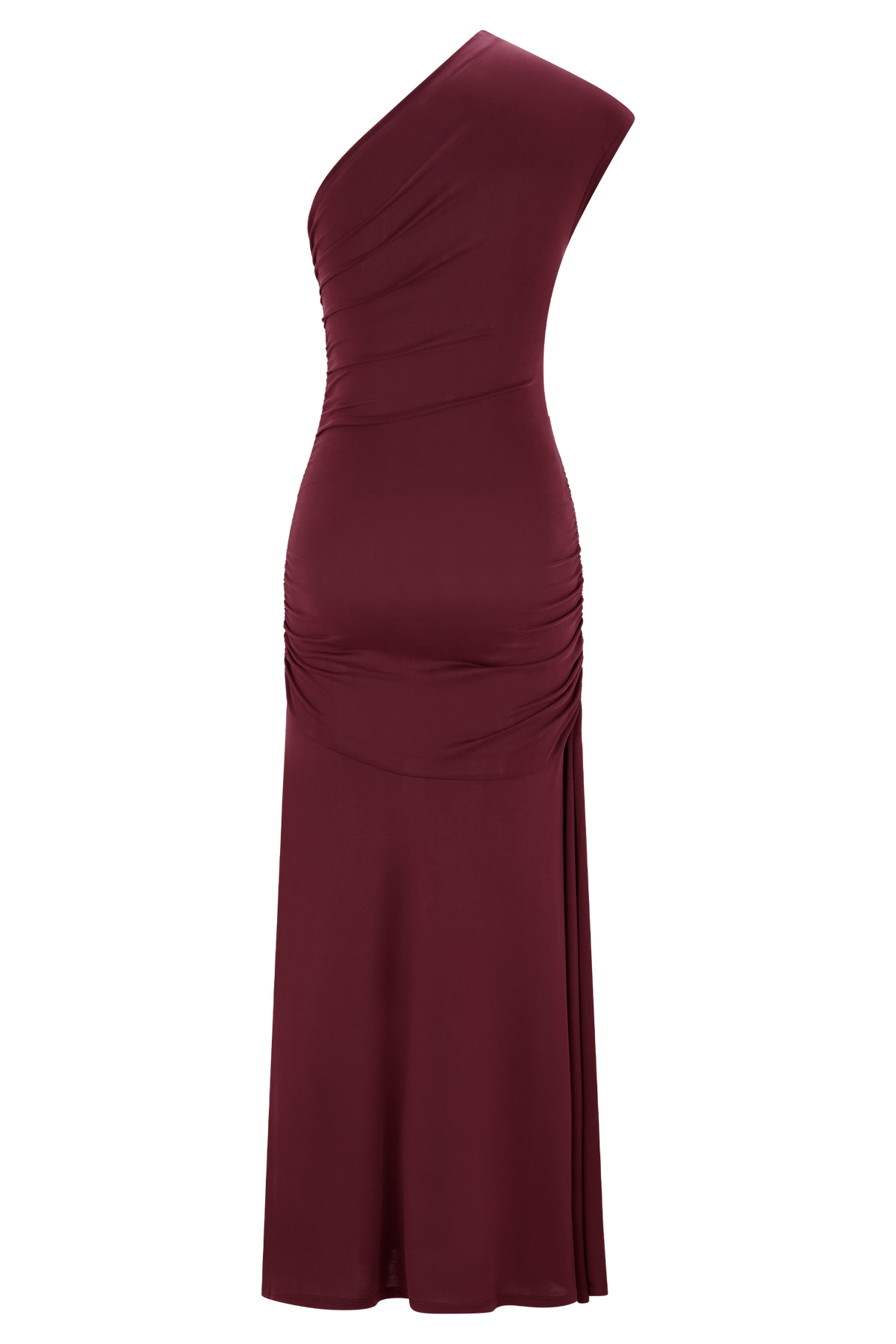 Chloe Peached Jersey One Shoulder Midi Dress - Mahogany #7