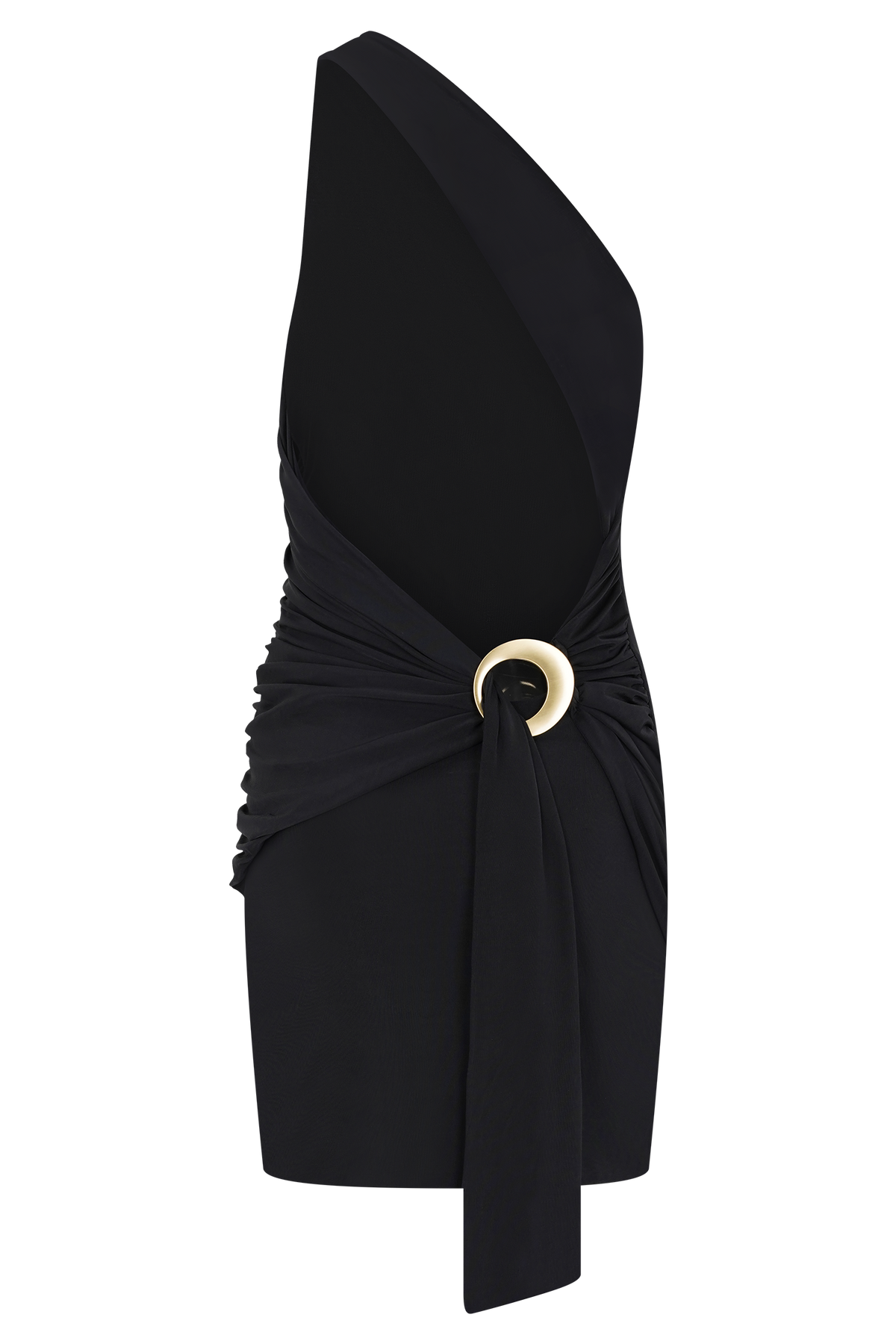 Claudette Slinky Mini Dress With Hardware - Black #7