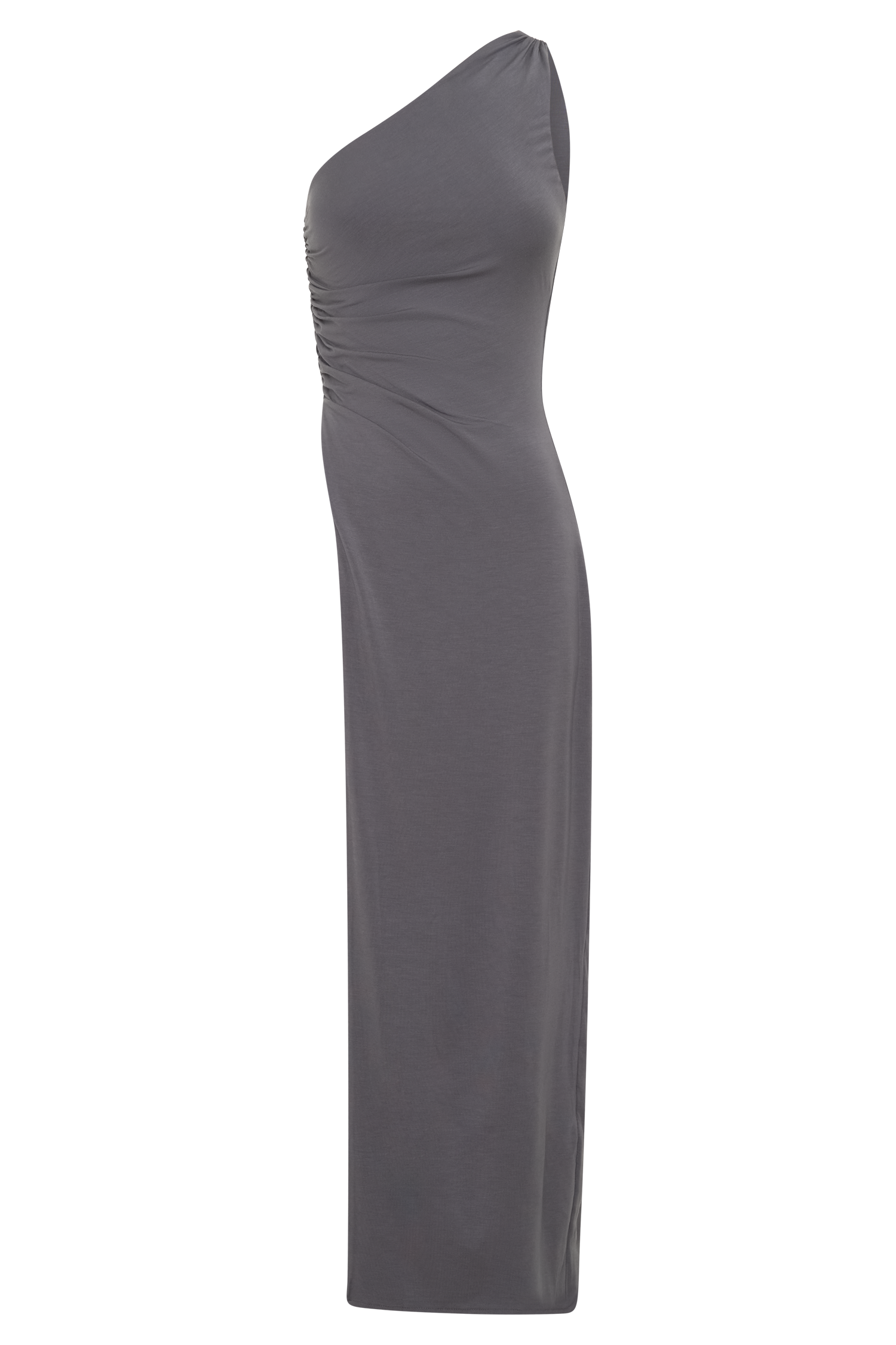 Coriona Long Line Top With Front Cut Out - Grey #9