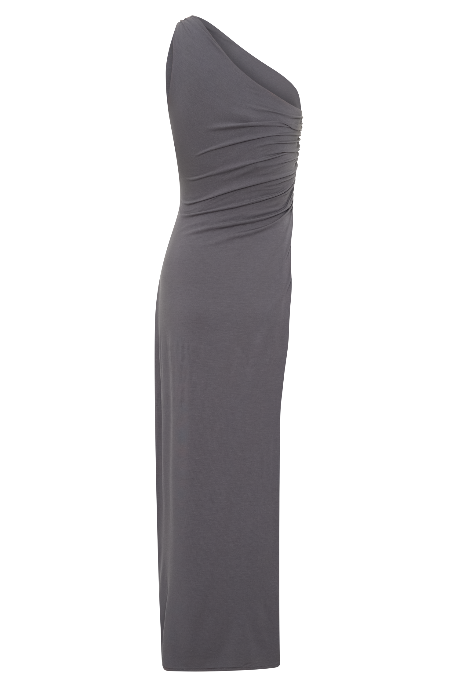 Coriona Long Line Top With Front Cut Out - Grey #8