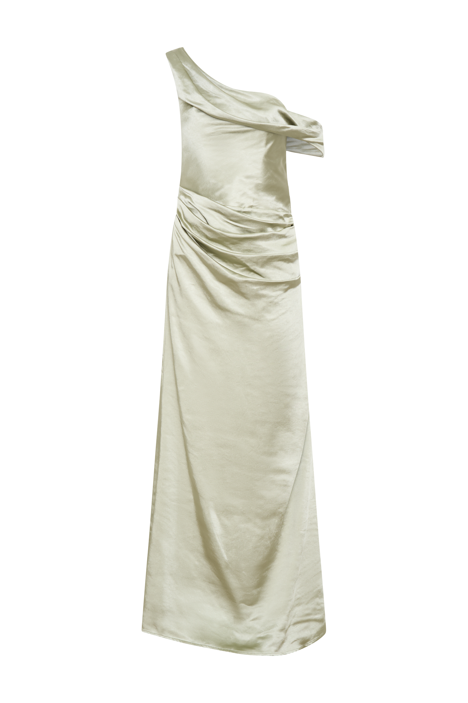 Dalia Off Shoulder Satin Maxi Dress - Sage #13