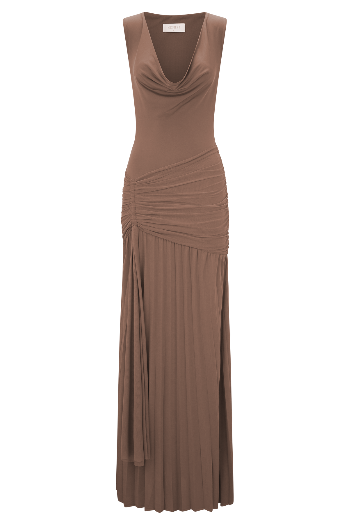 Dania Cowl Neck Slinky Maxi Dress - Mocha Mousse #8