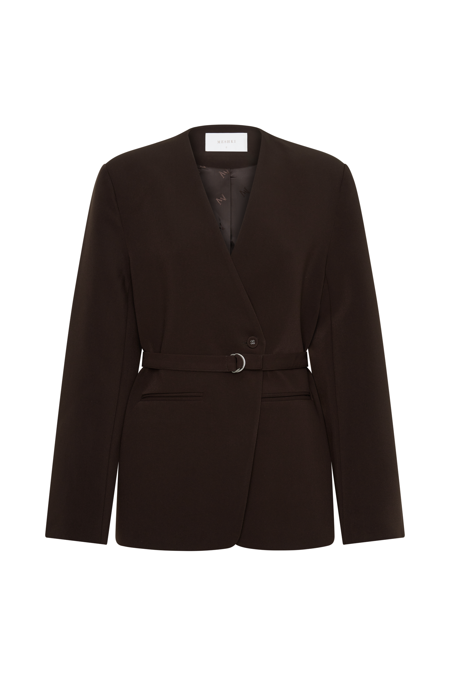 Darcie Drop Shoulder Suiting Blazer - Dark Chocolate #7