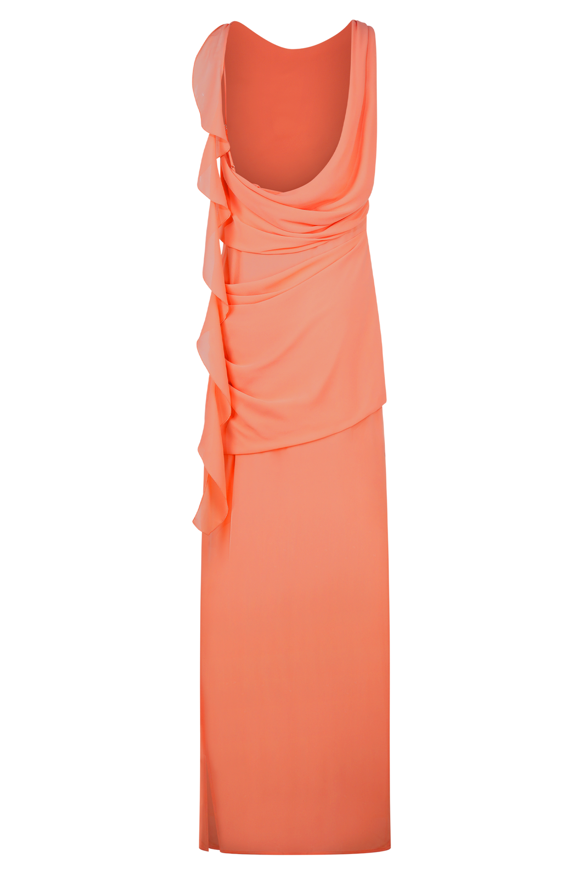 Daria Draped Chiffon Maxi Dress - Pastel Nectarine #6
