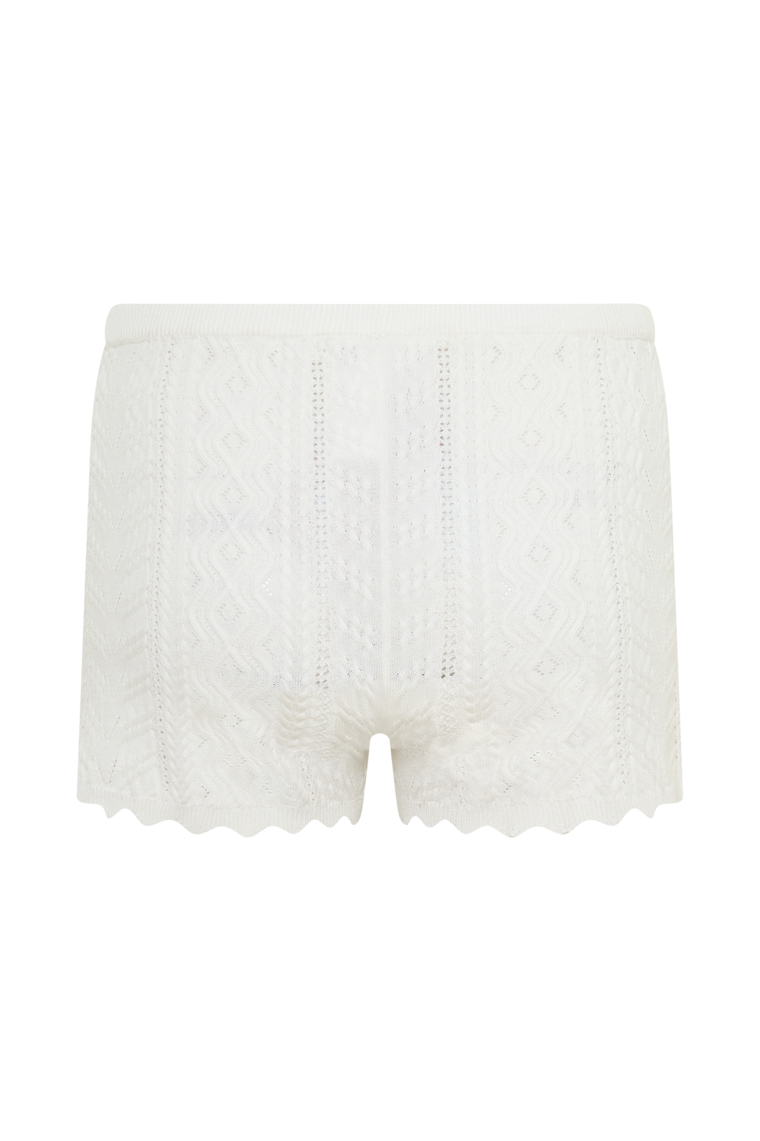 Darlene Pointelle Knit Shorts - White #8