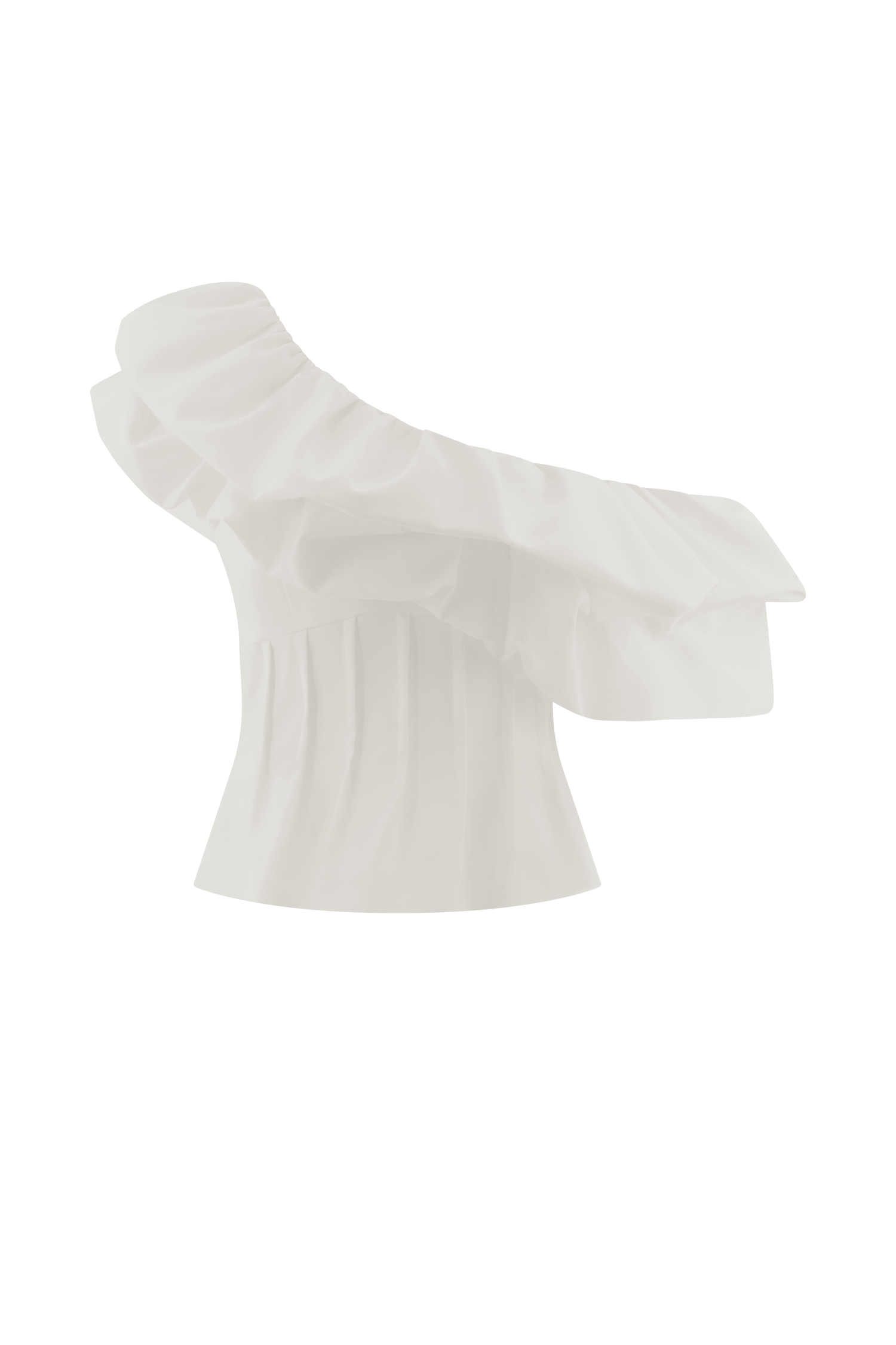 Debbie One Shoulder Bubble Top - White #8