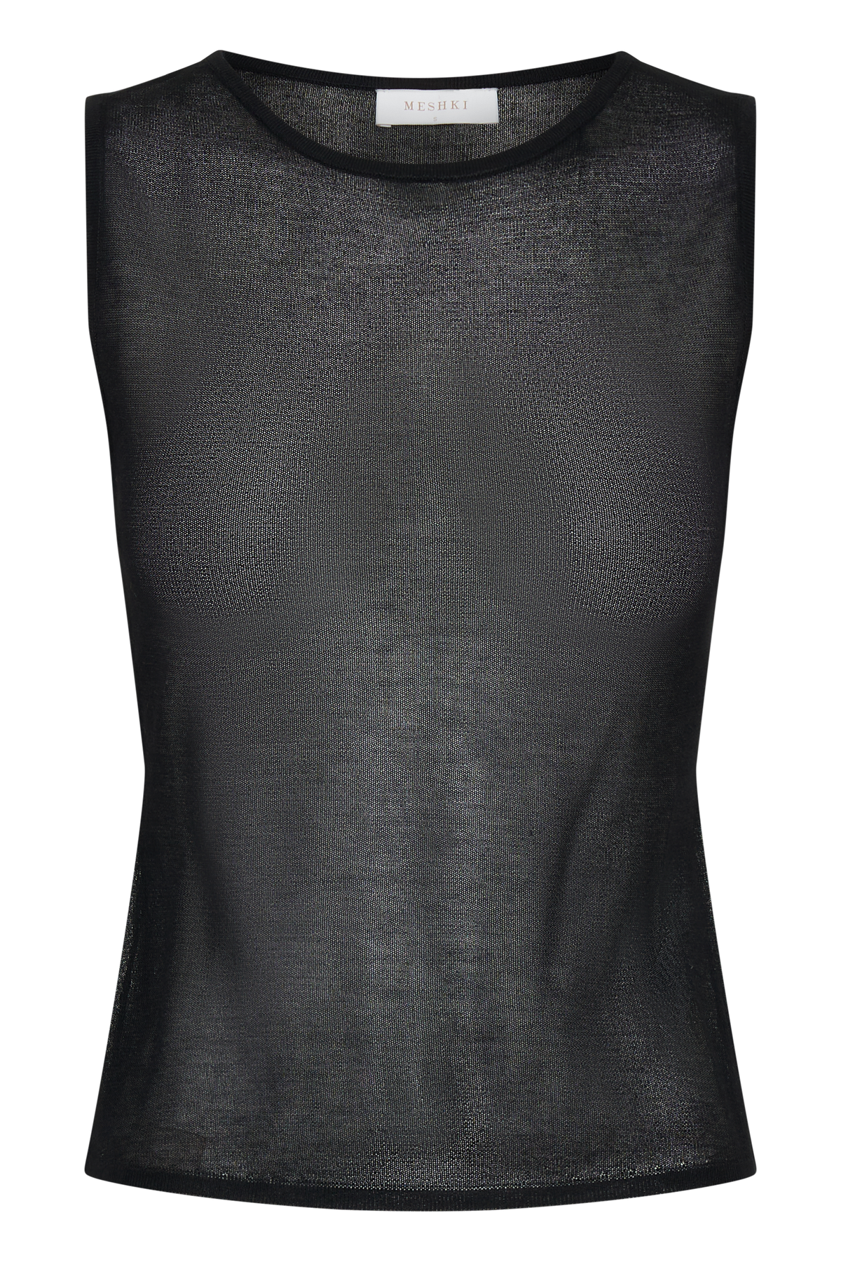 Dollie Sheer Knit Tank Top - Black #9