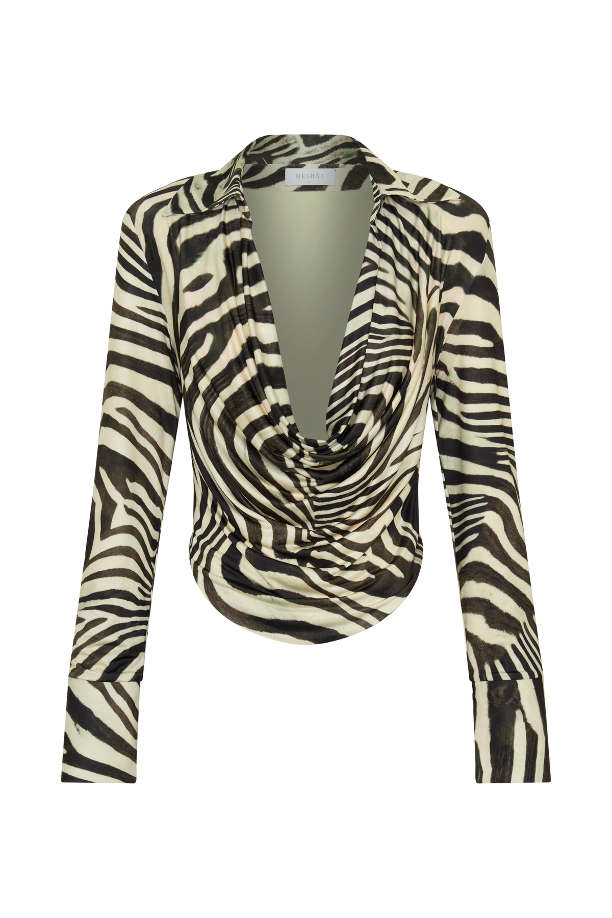 Elmira Long Sleeve Zebra Print Top - Zebra Print
