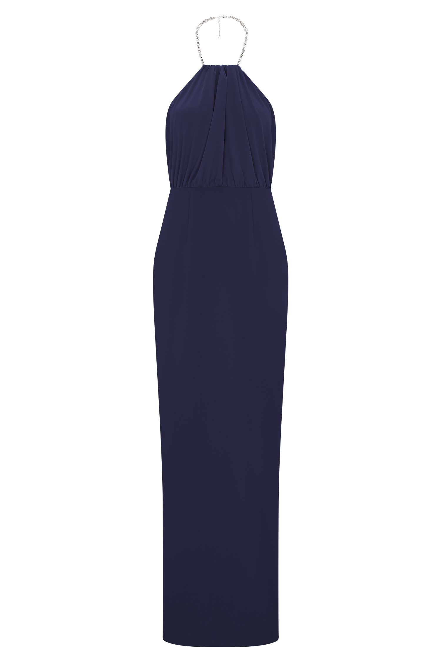 Elina Satin Necklace Maxi Dress - Navy #9