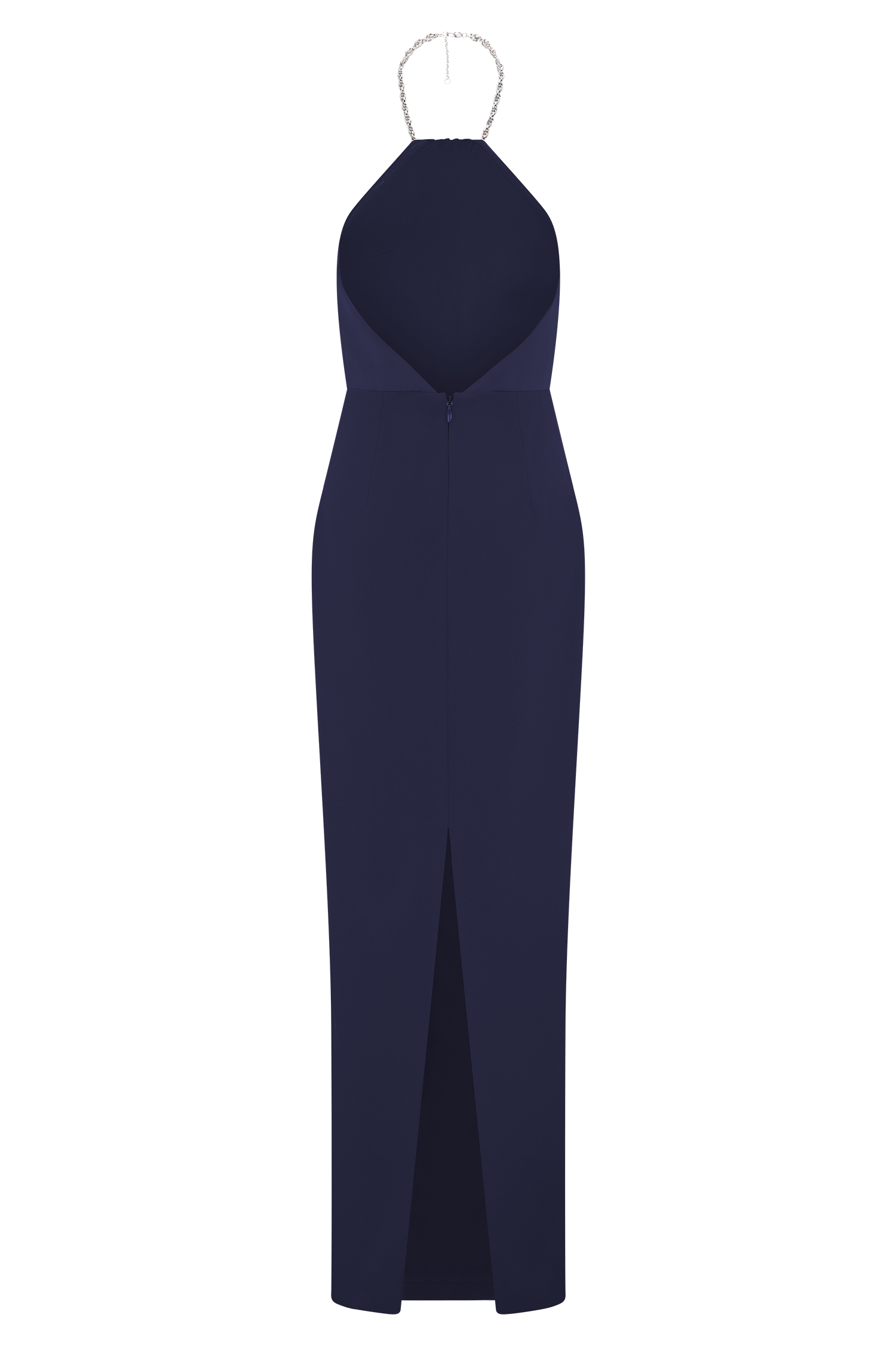 Elina Satin Necklace Maxi Dress - Navy #8