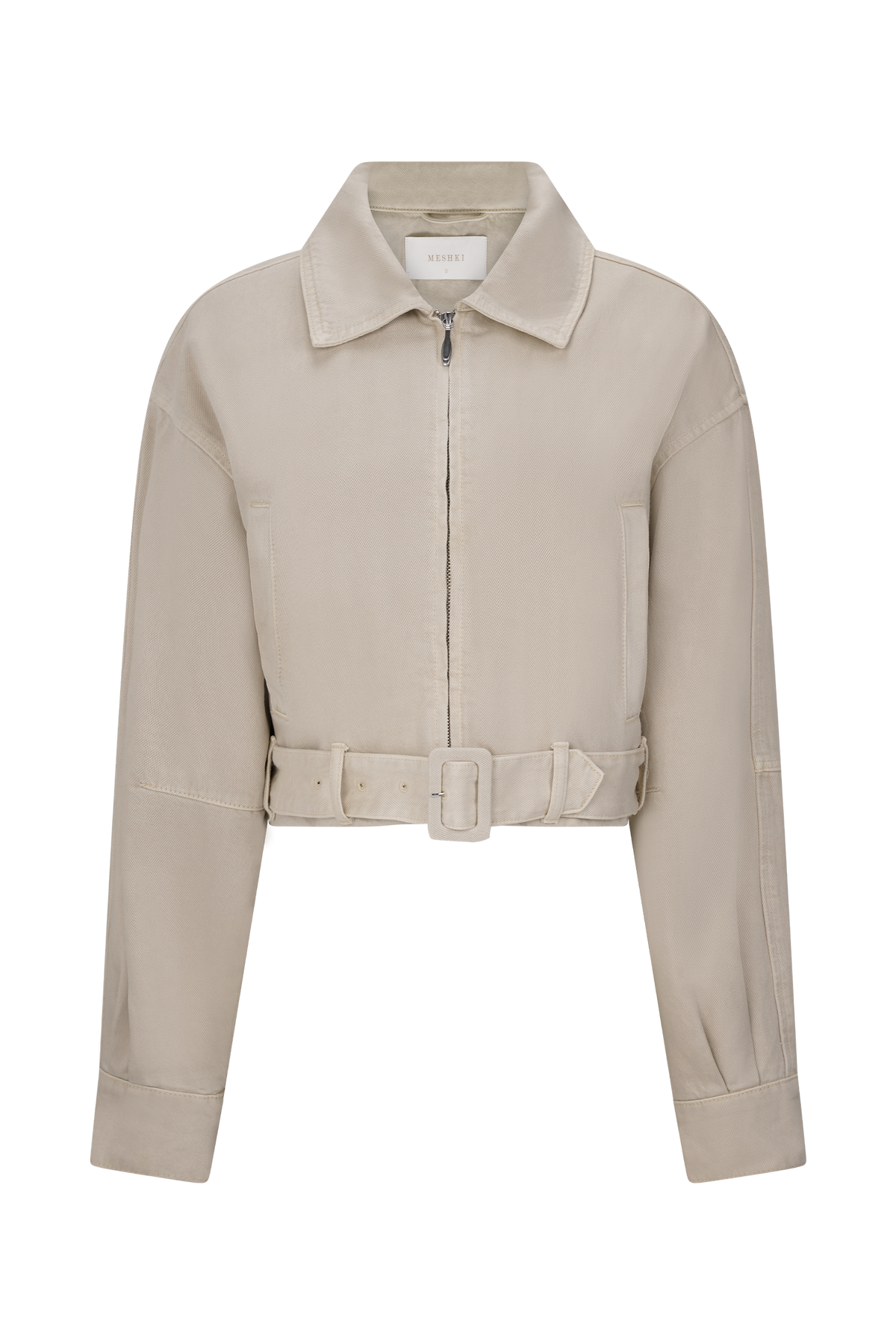Fallon Cropped Denim Jacket - Stone Wash #9