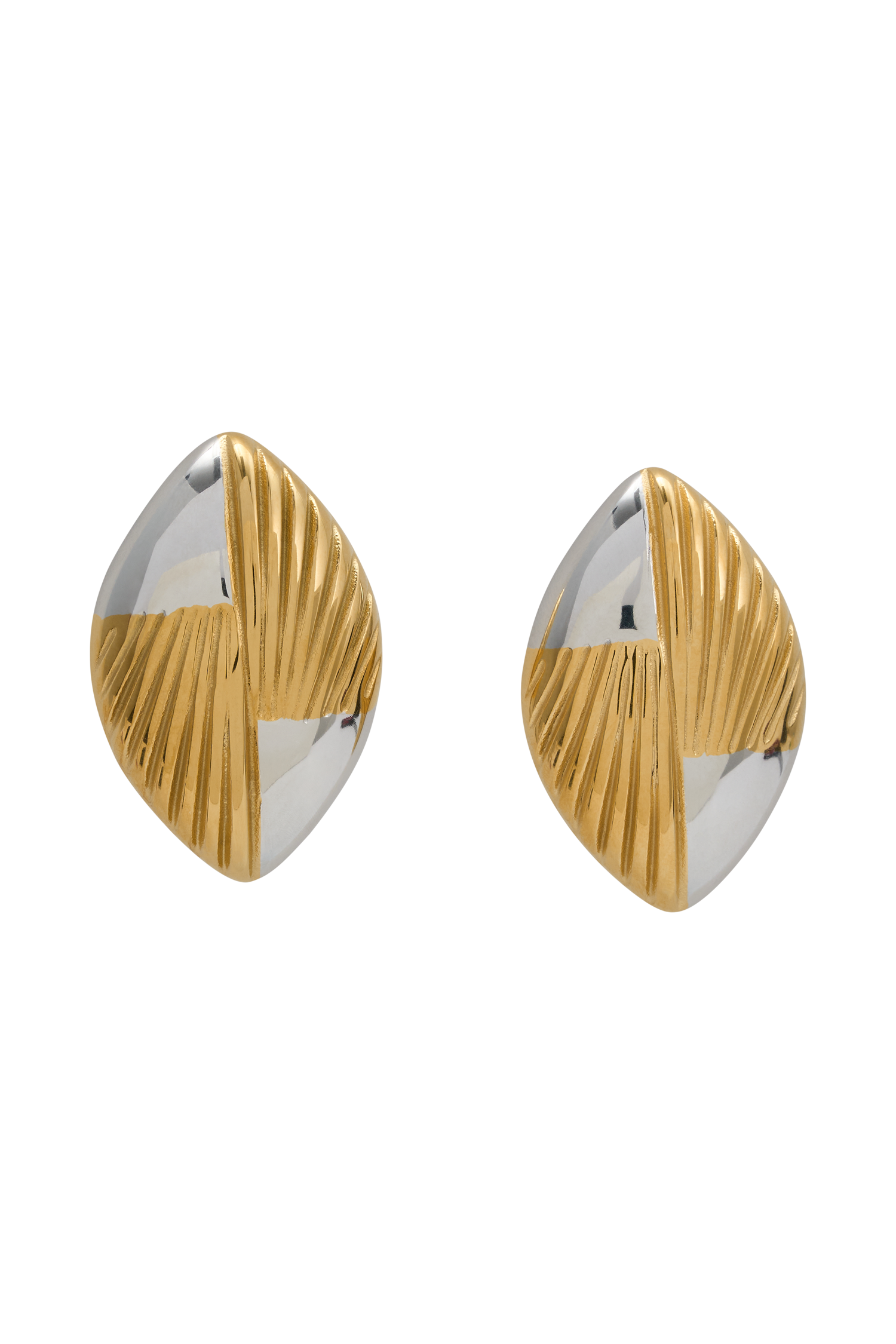 Felicity Mixed Metal Oval Earrings - Gold #7