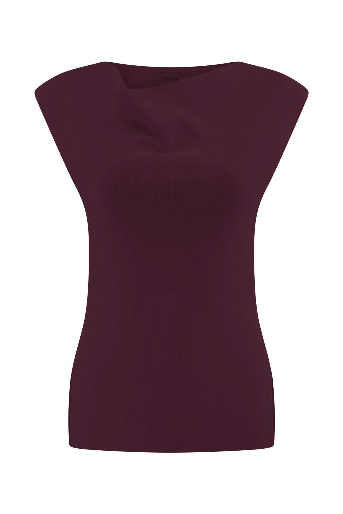 Francisca Cowl Neck Knit Top - Merlot #9