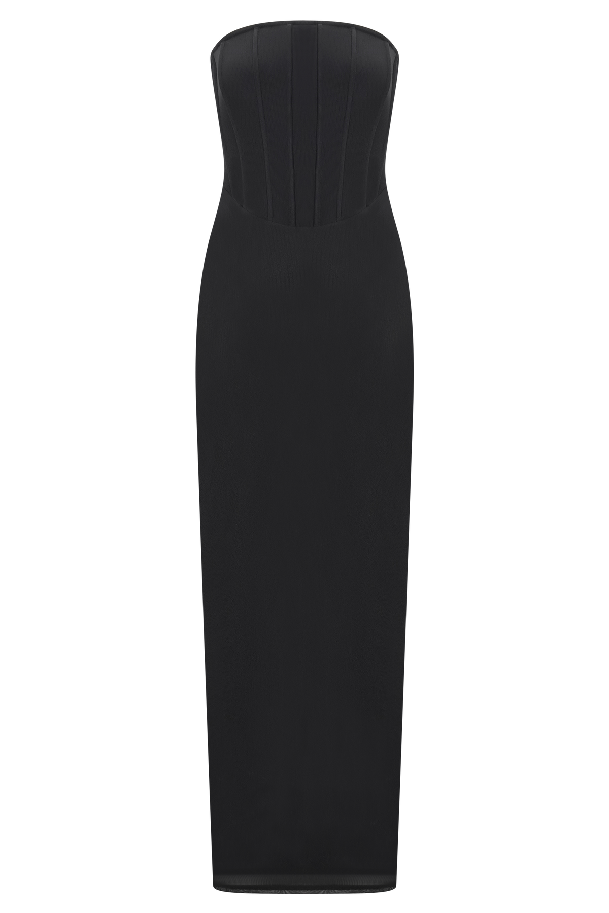 Gemma Strapless Mesh Maxi Dress - Black #8