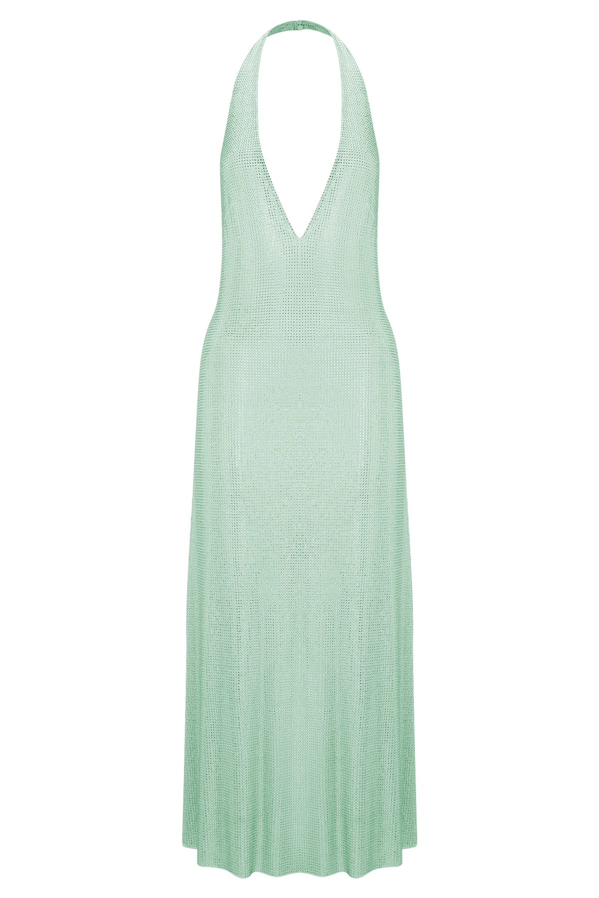 Genie Diamante Halter Midi Dress - Mint