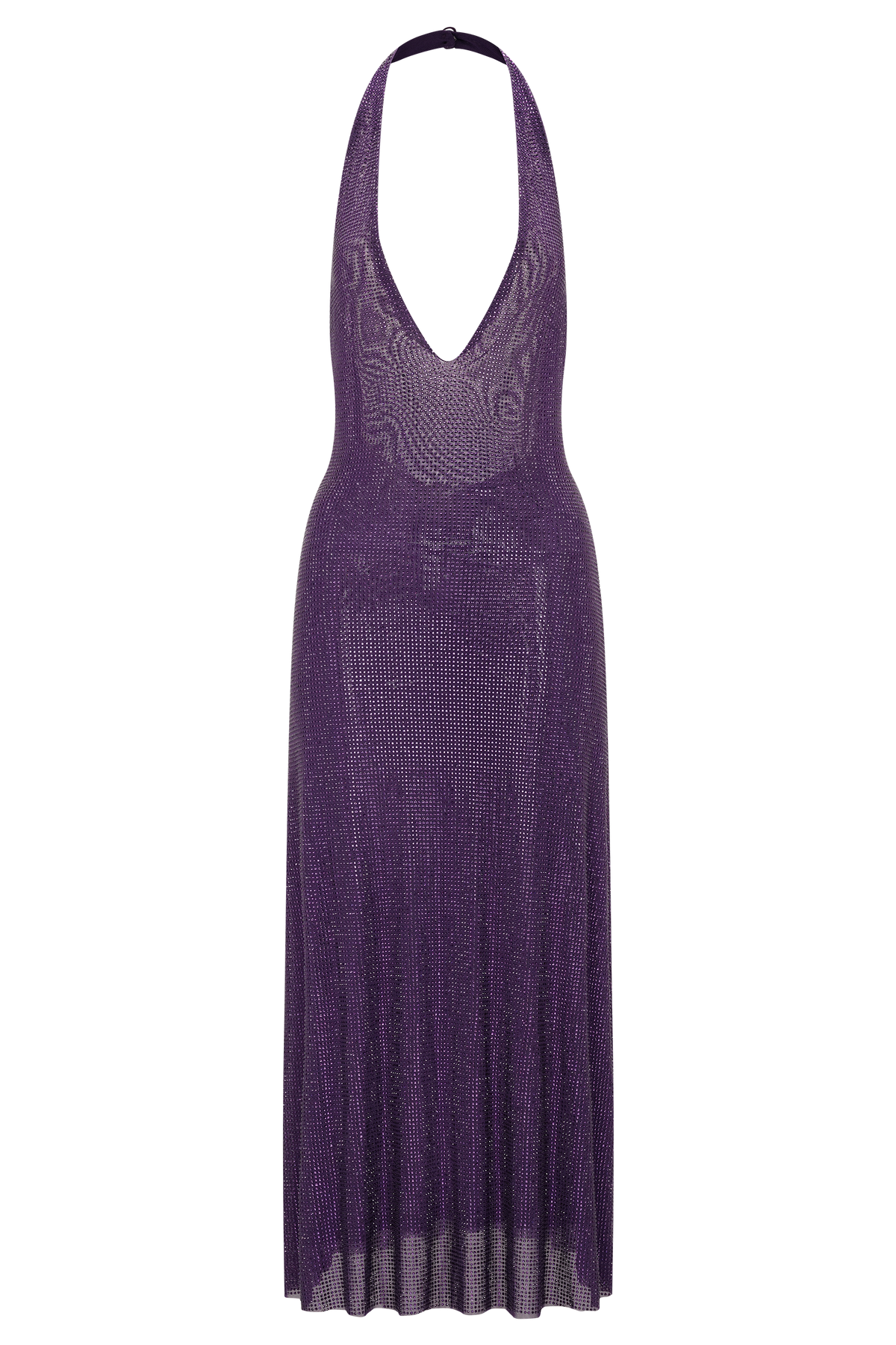 Genie Diamante Halter Midi Dress - Purple #8