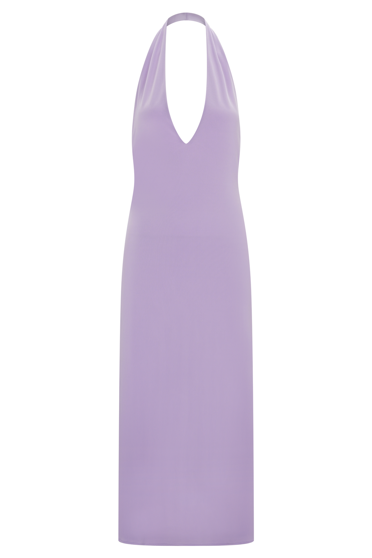 Genie Slinky Halter Midi Dress - Lilac
