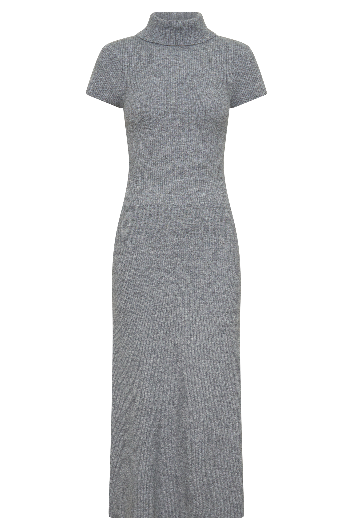Goldie High Neck Knit Midi Dress - Grey Marle #11