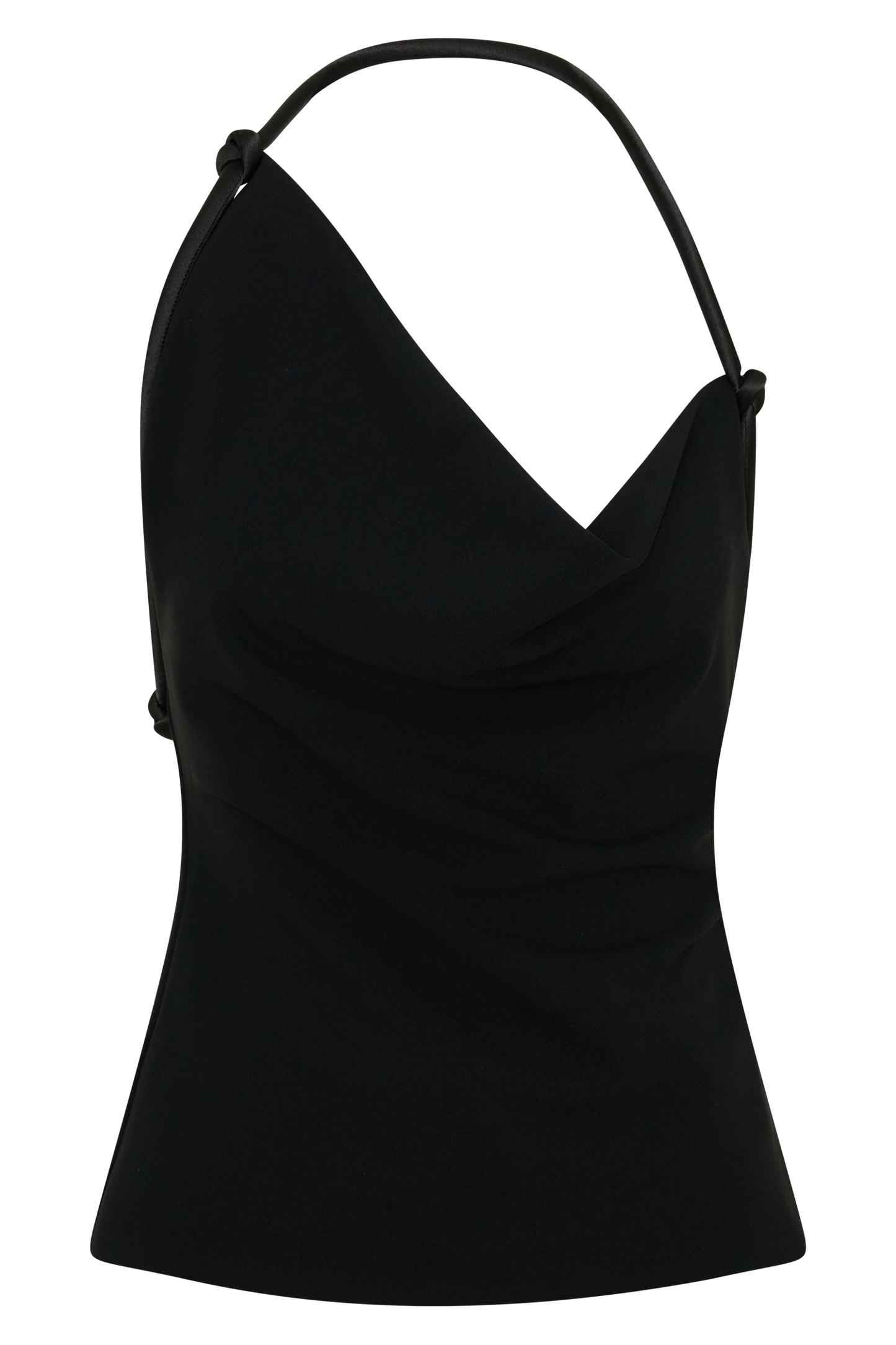 Gracie Halter Neck Asymmetrical Top - Black