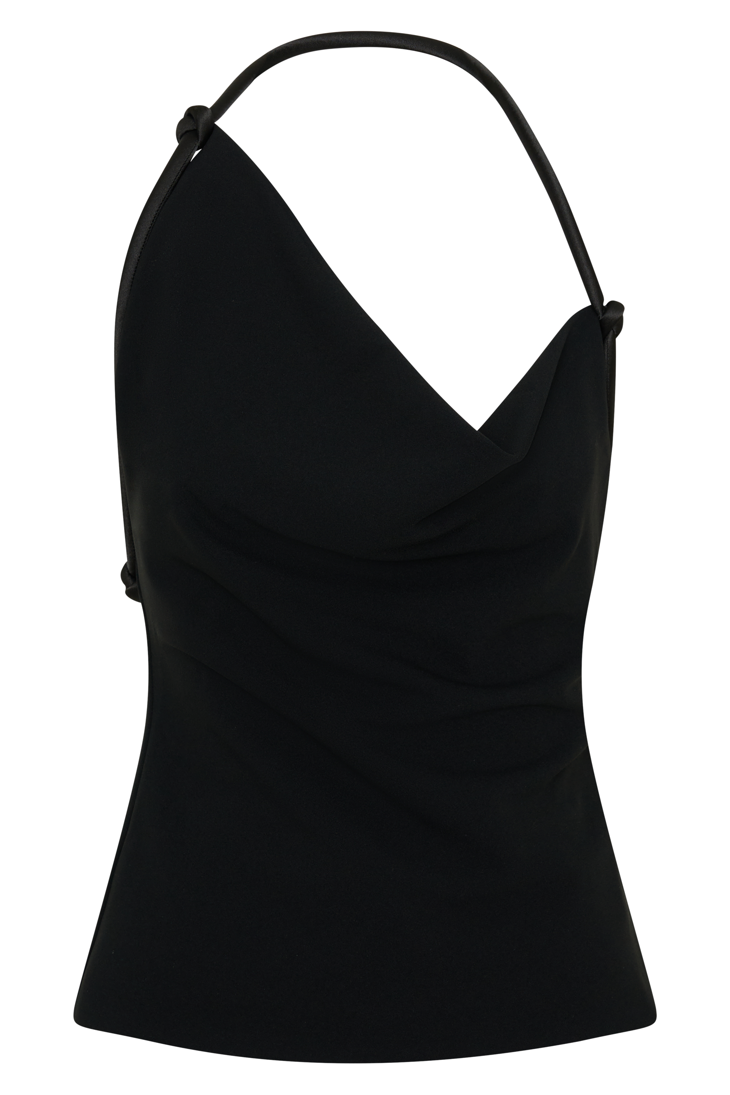 Gracie Halter Neck Asymmetrical Top - Black #9