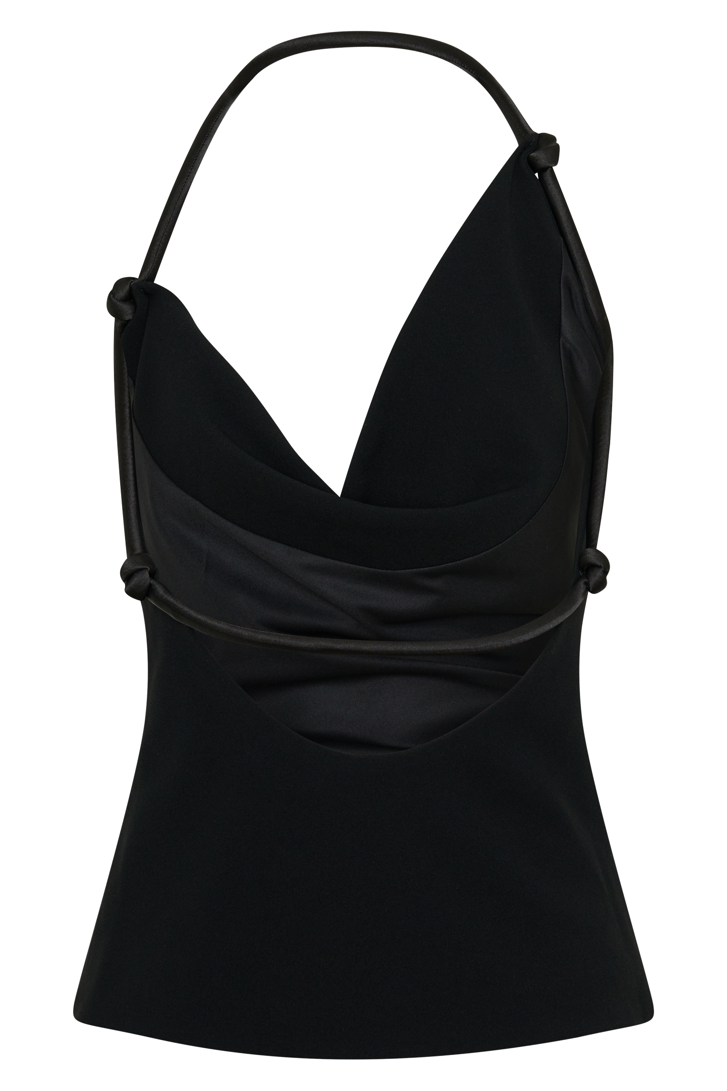 Gracie Halter Neck Asymmetrical Top - Black #8