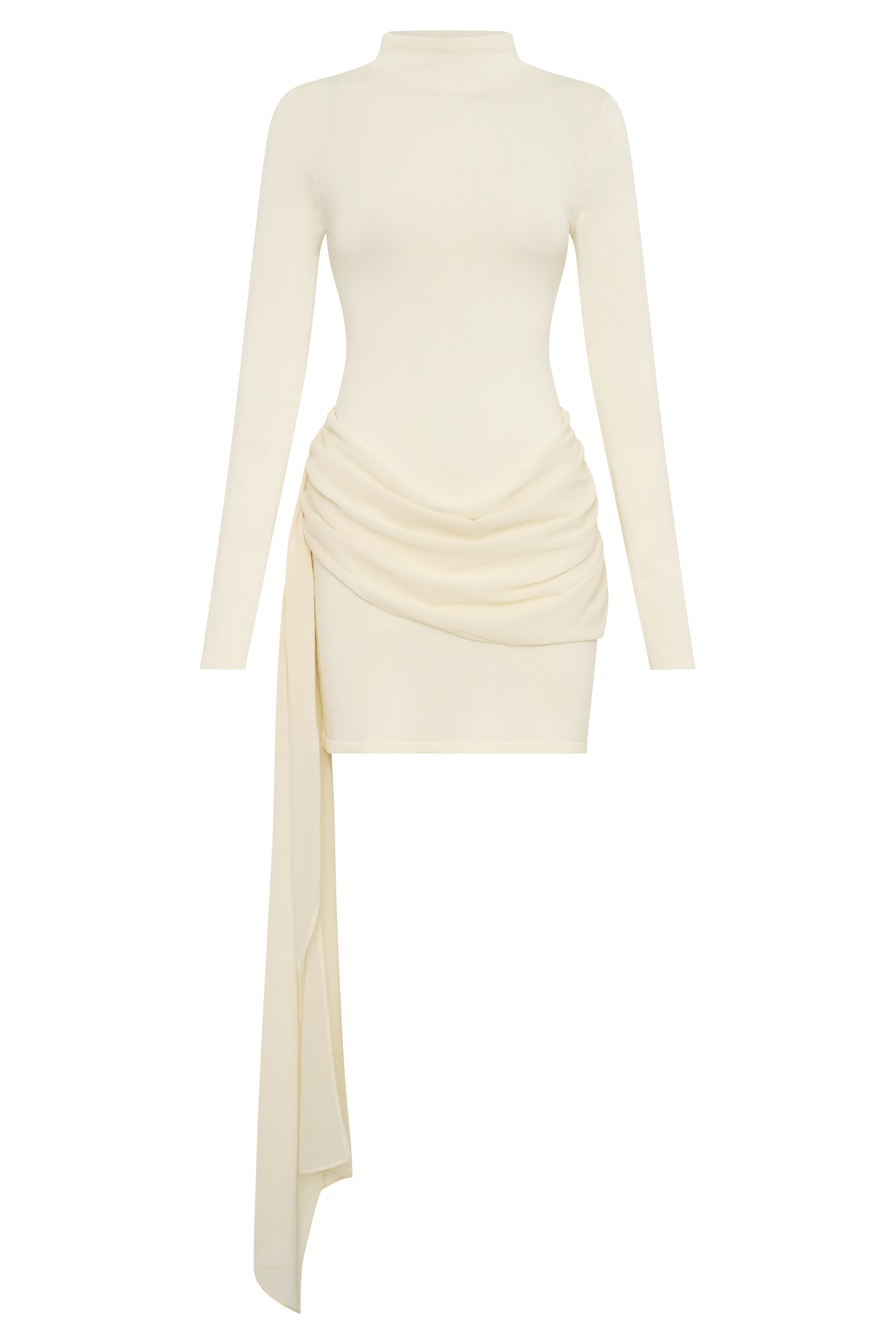 Grayson Knit Chiffon Mini Dress - Buttercream #9