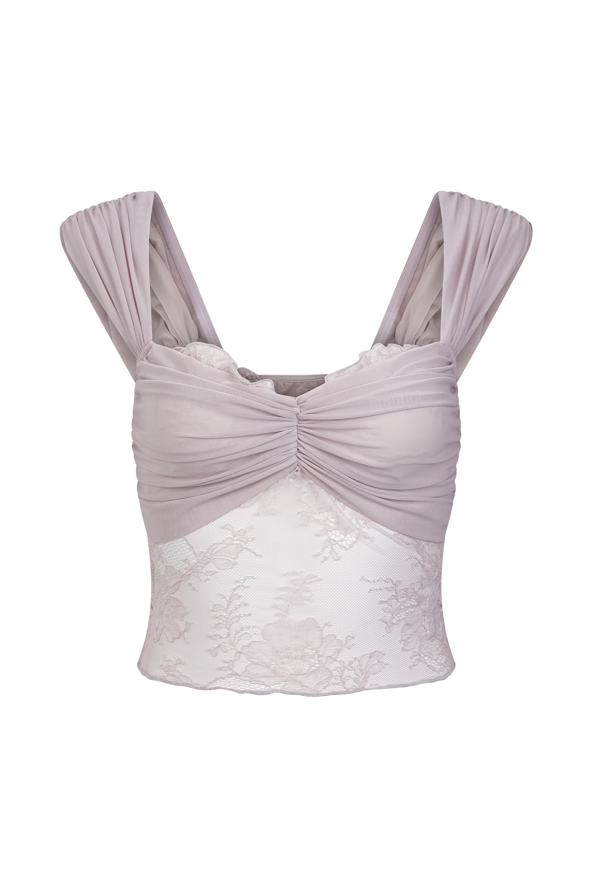 Guinevere Lace And Mesh Top - Lilac #9