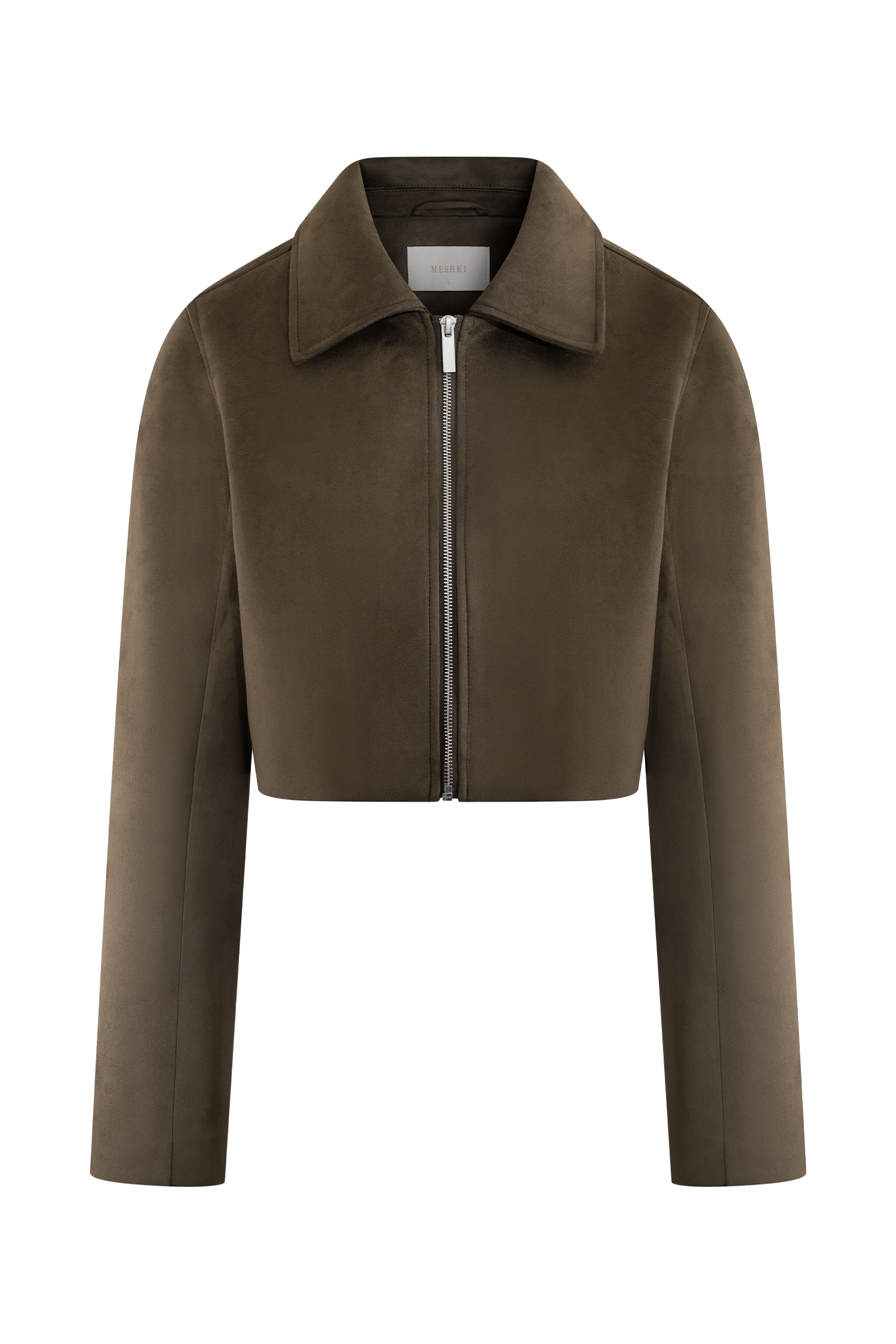 Hayes Faux Suede Collared Jacket - Chocolate #15