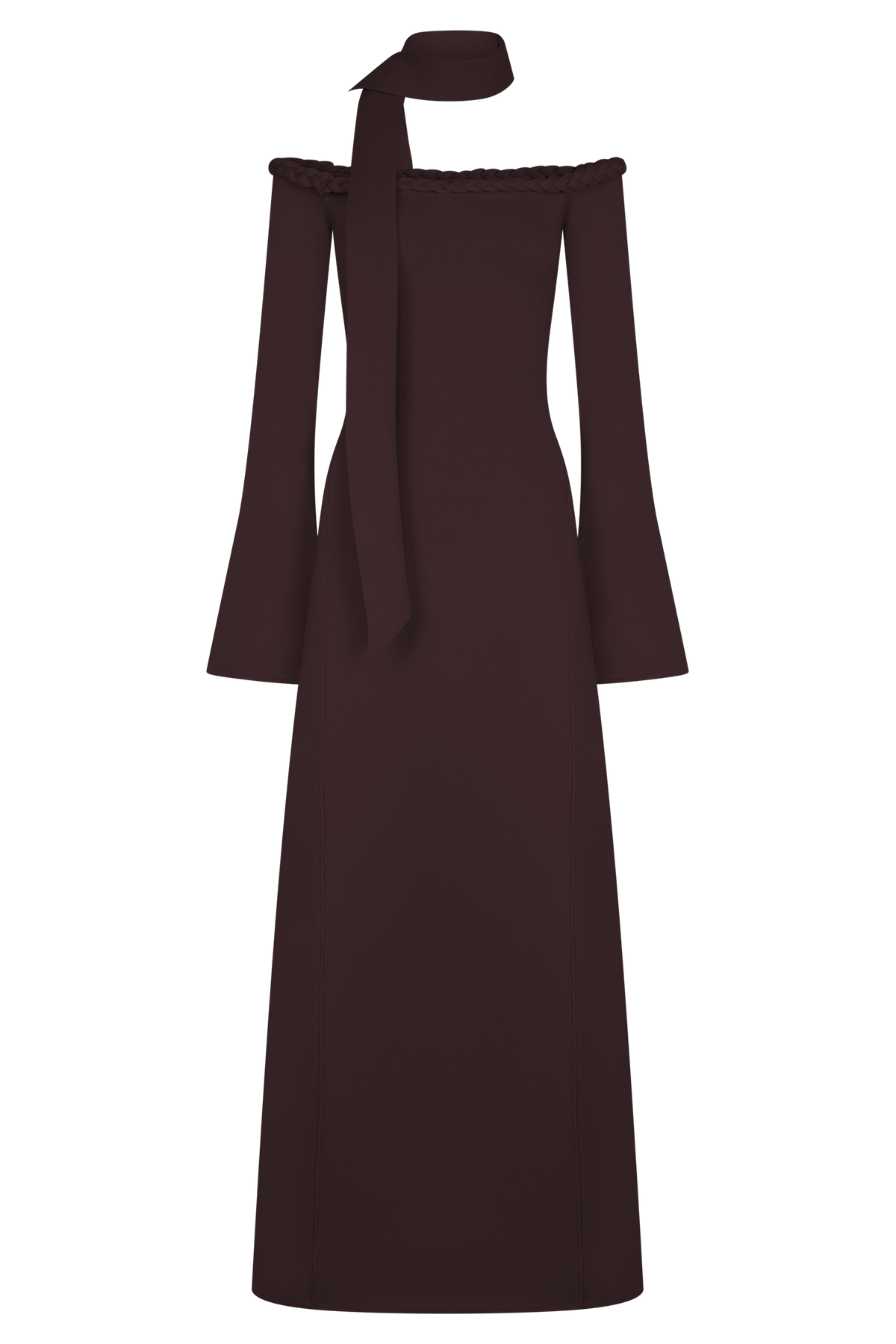 Heidi Strapless Knit Scarf Maxi Dress - Dark Chocolate