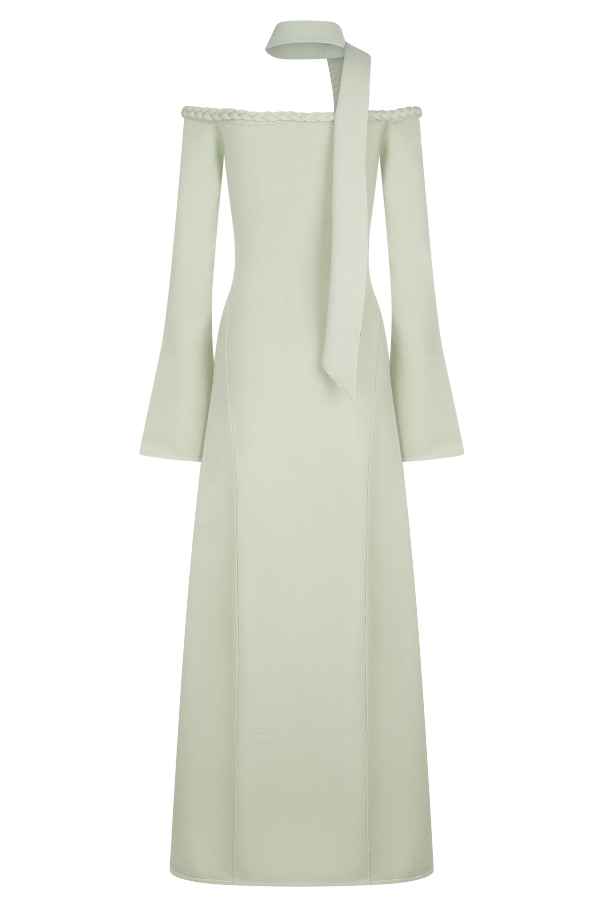 Heidi Strapless Knit Scarf Maxi Dress - Pastel Green