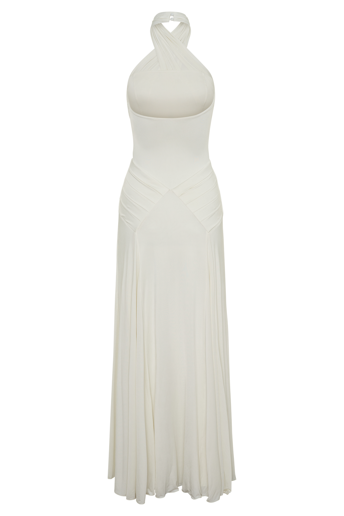 Indira Gathered Slinky Halter Maxi Dress - Ivory #8