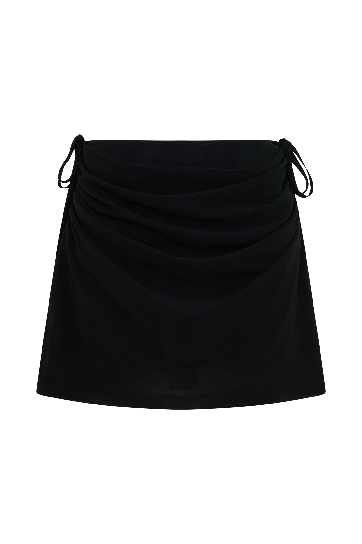 Indie Draped Chiffon Mini Skirt - Black #9