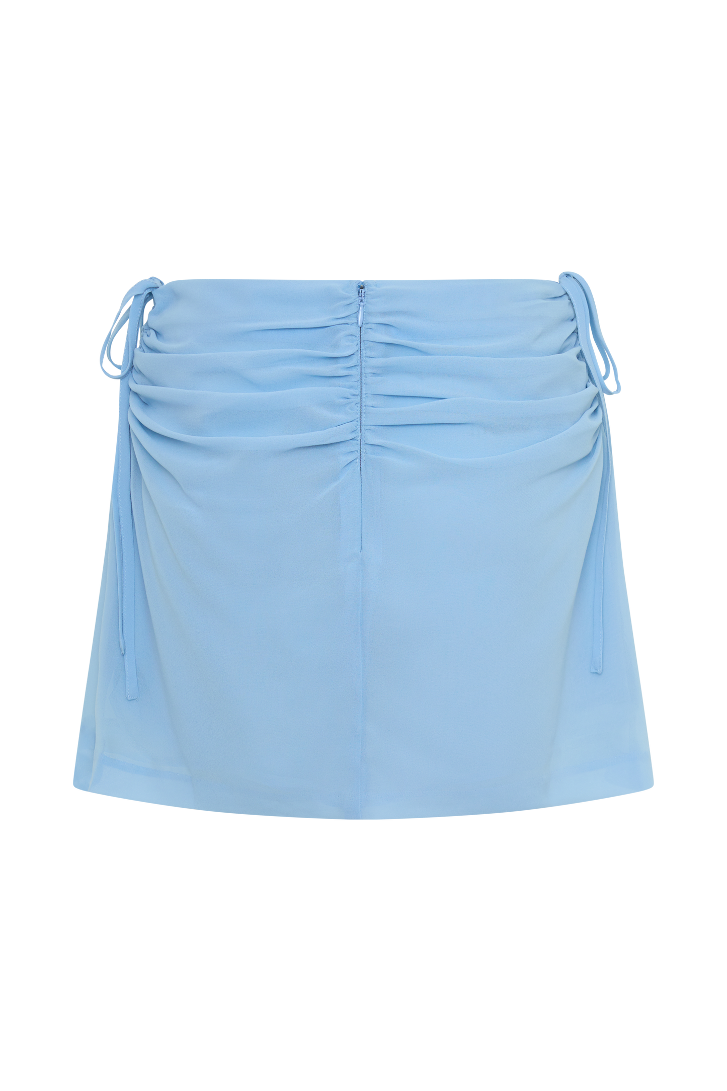 Indie Draped Chiffon Mini Skirt - Sky Blue