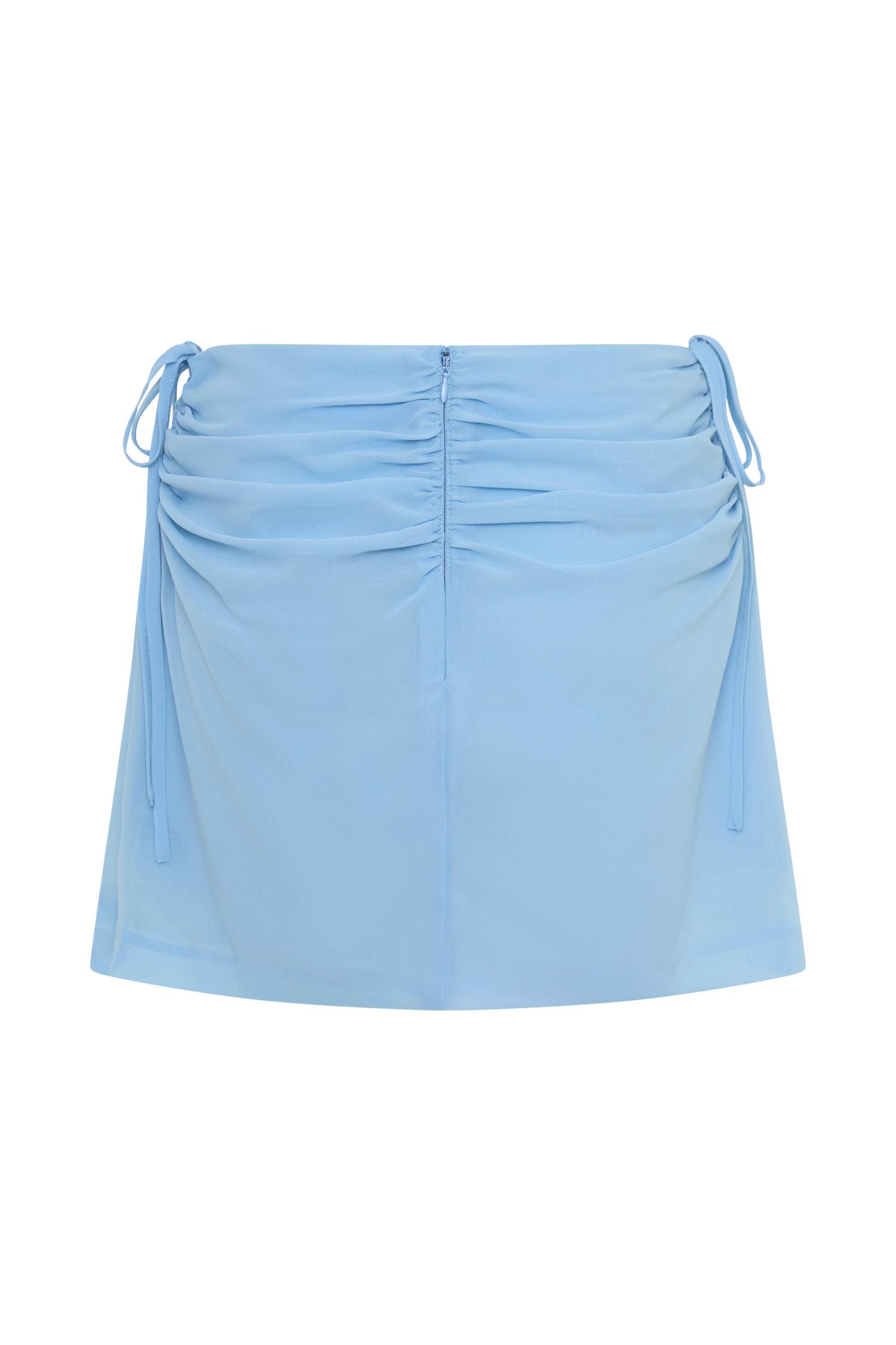 Indie Draped Chiffon Mini Skirt - Sky Blue #8